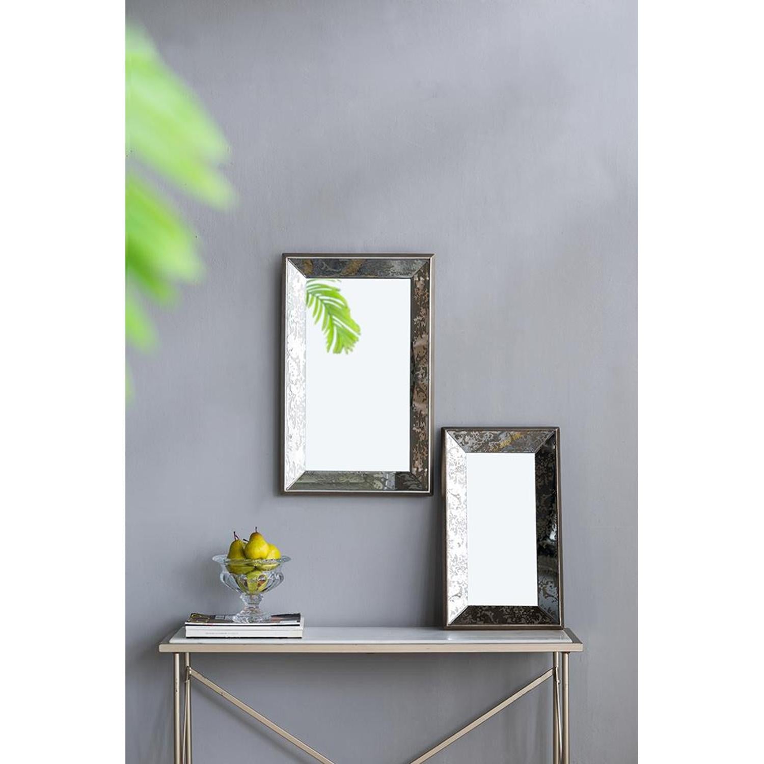 Silver Rectangle Accent Glass Mirror