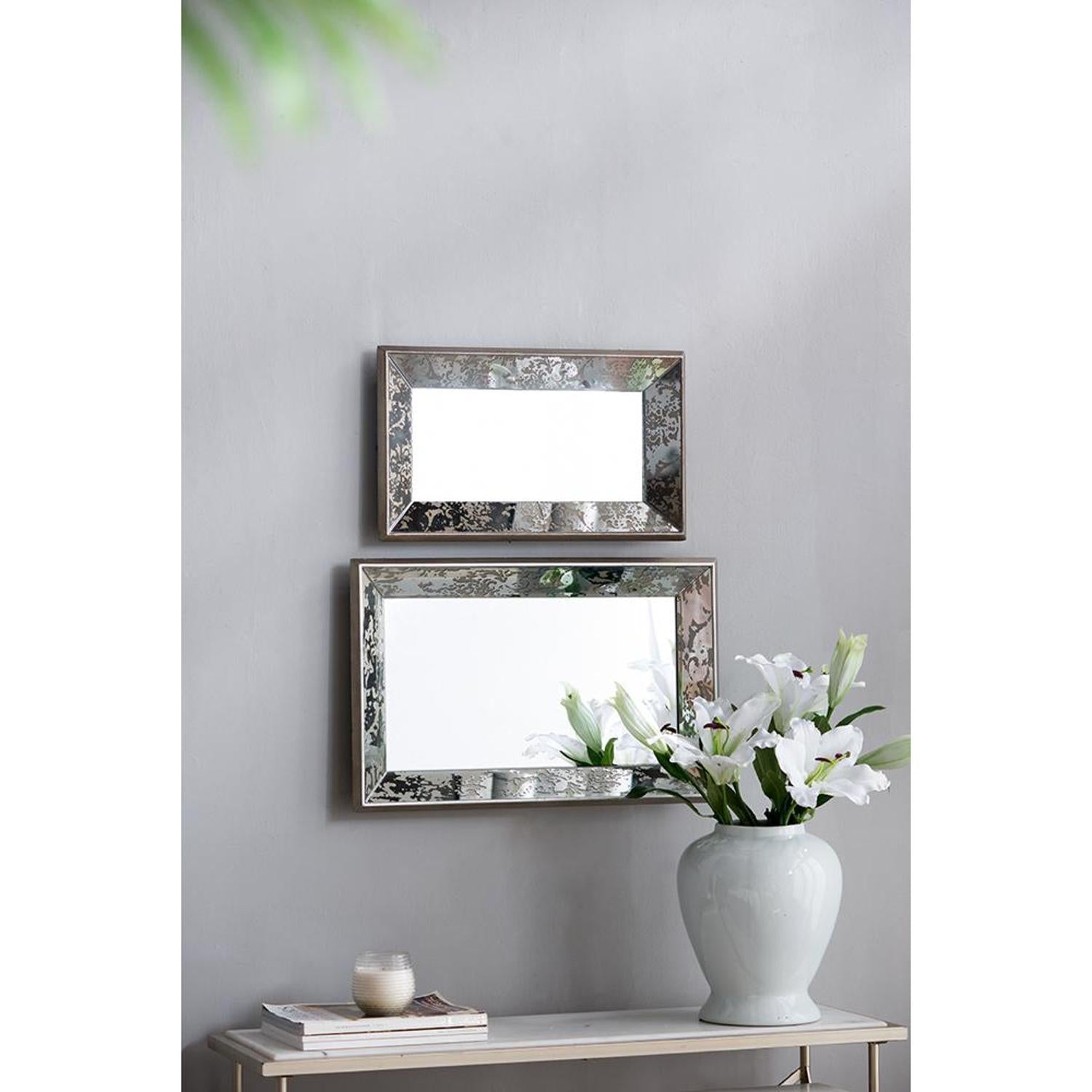 Silver Rectangle Accent Glass Mirror