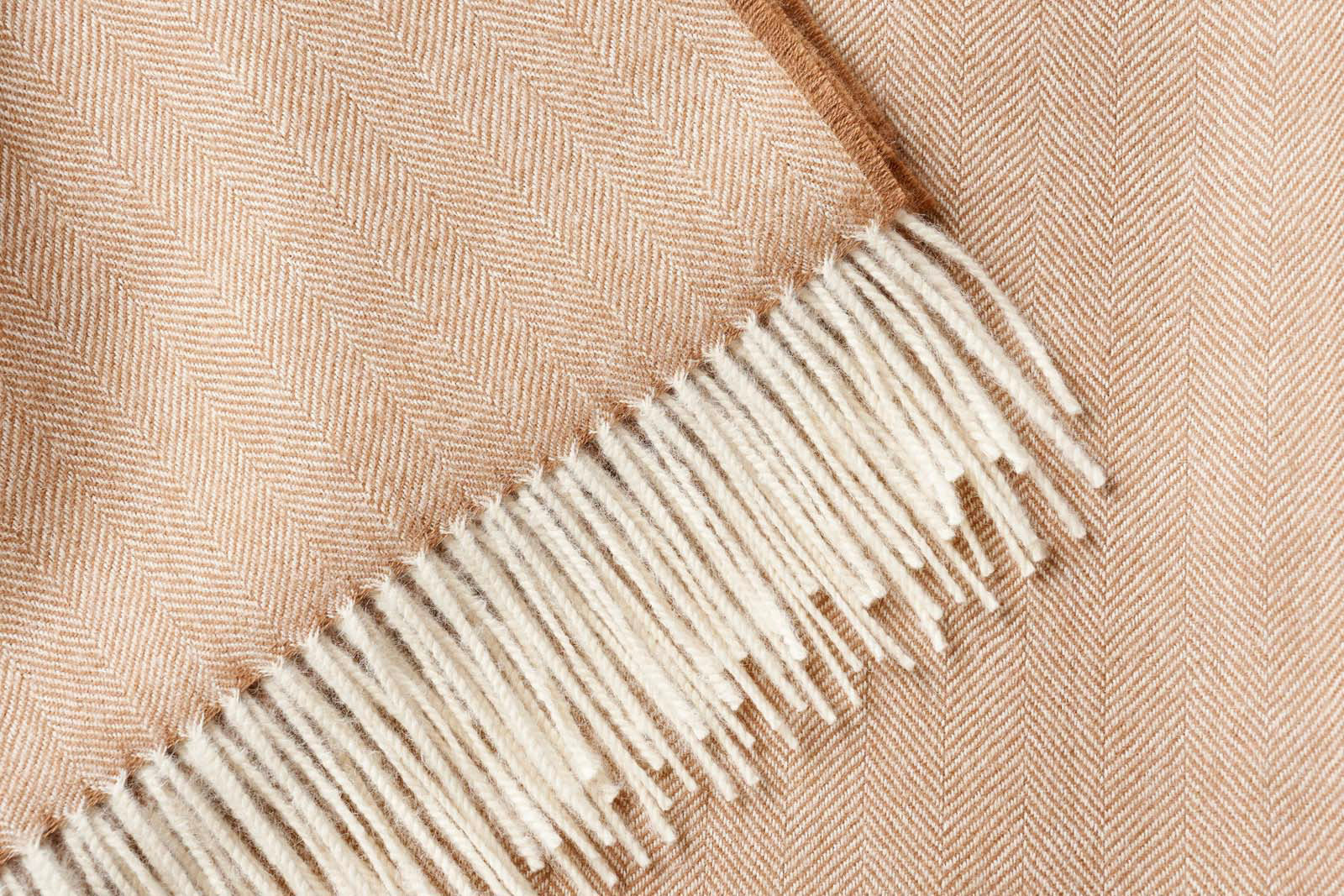 Camel Woven Wool Reversable Throw