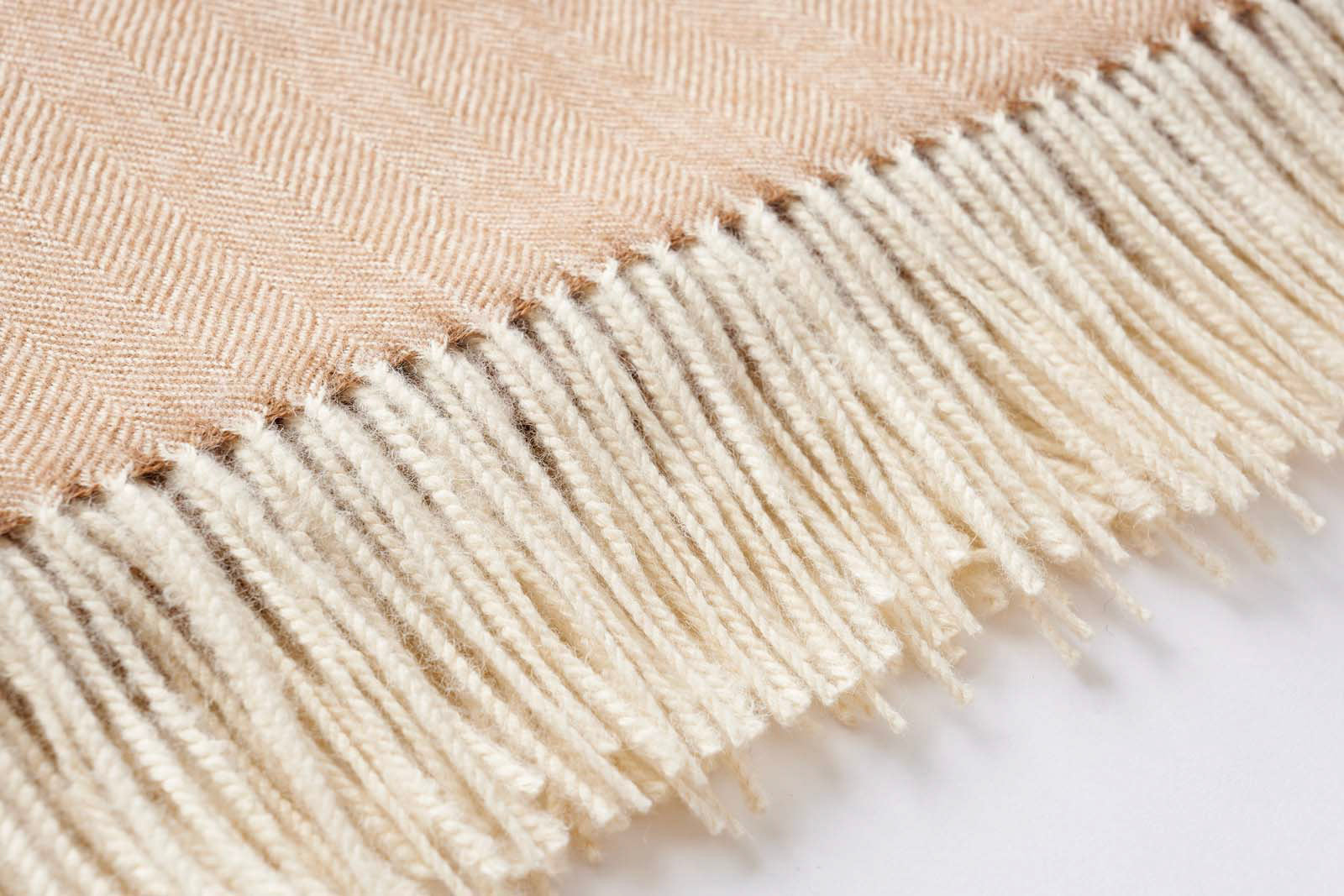 Camel Woven Wool Reversable Throw