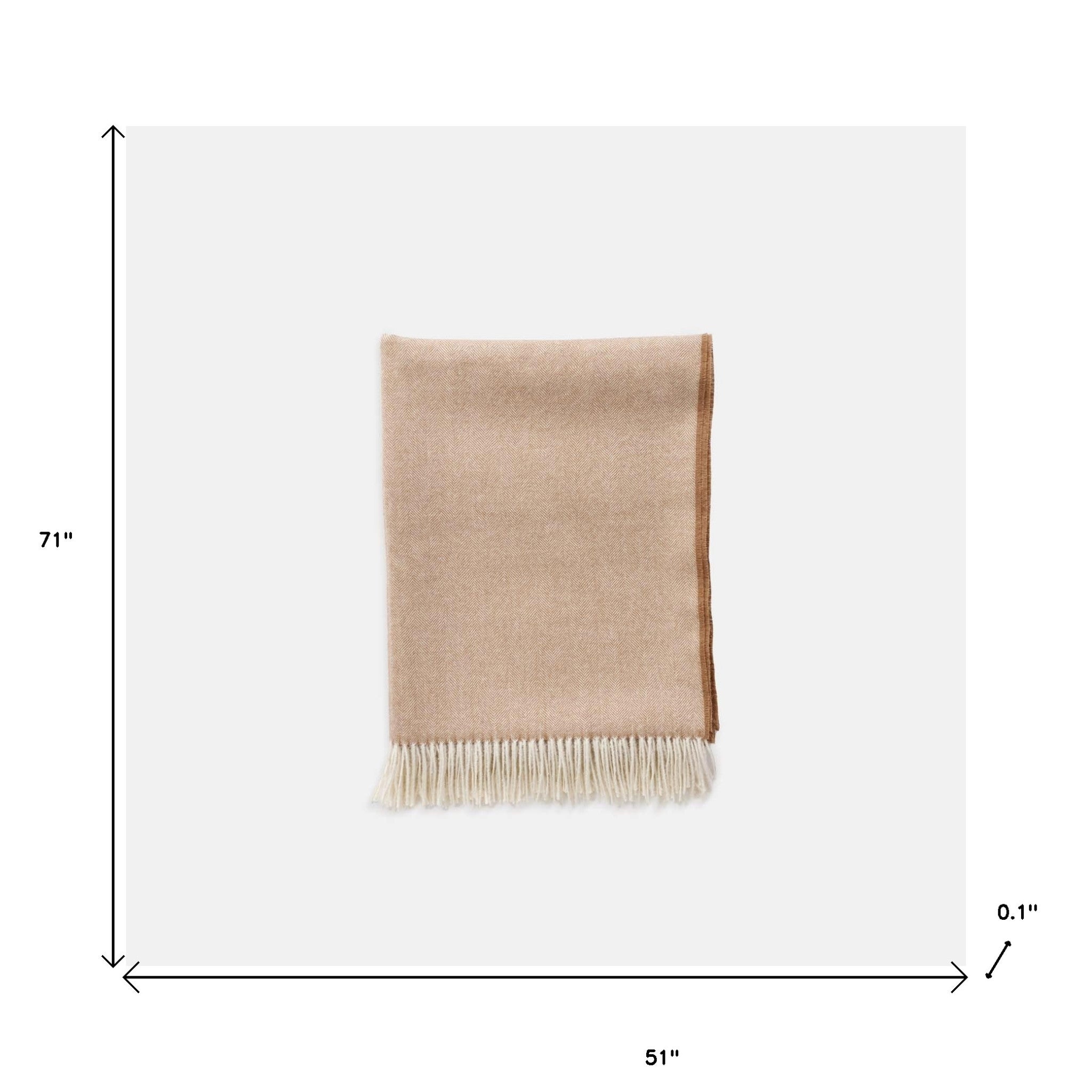 Camel Woven Wool Reversable Throw