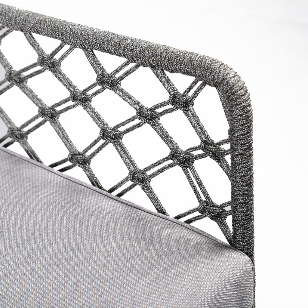 Gray And Gray And Black Metal Side Chair With Cushion