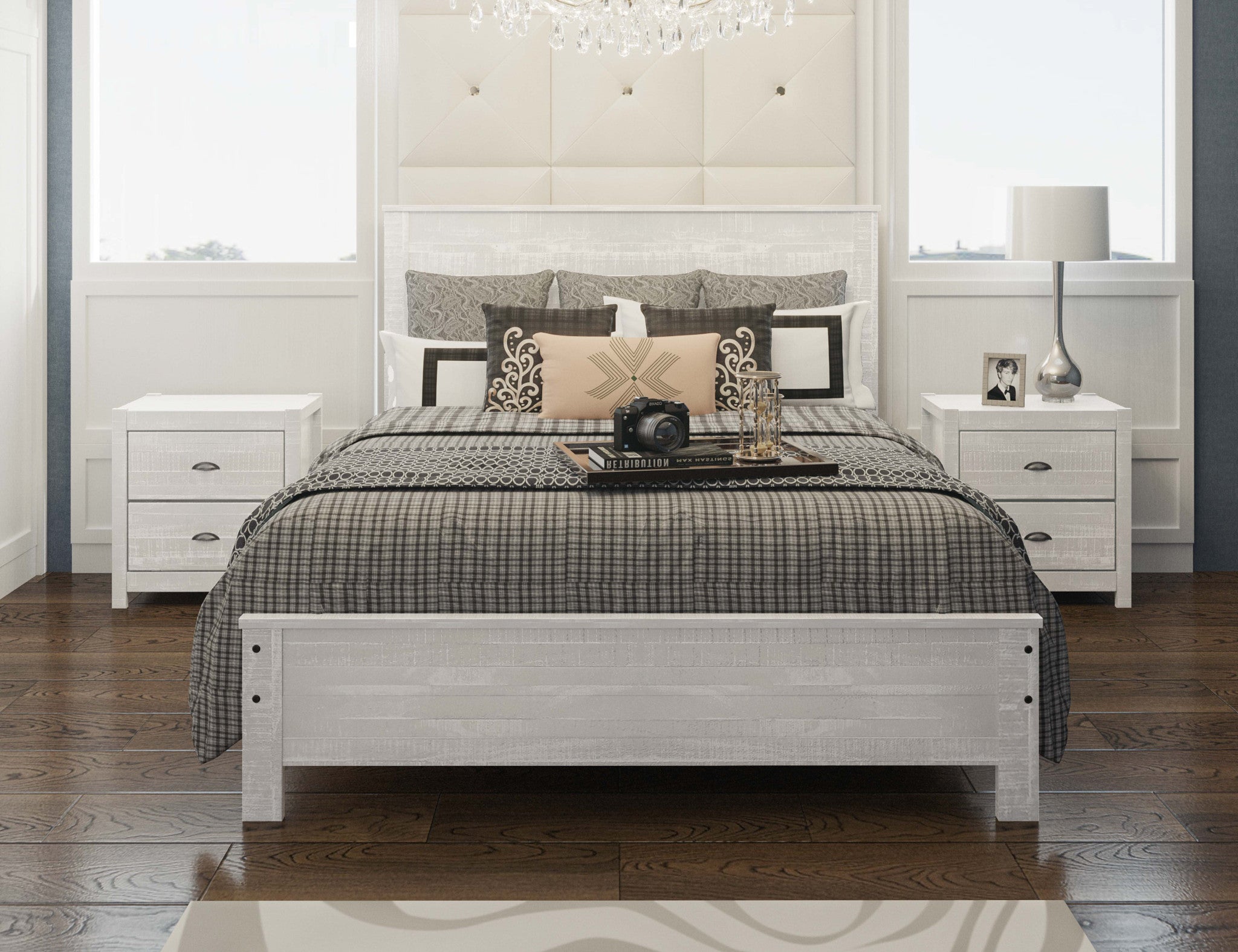 White Solid Wood Twin Bed Frame