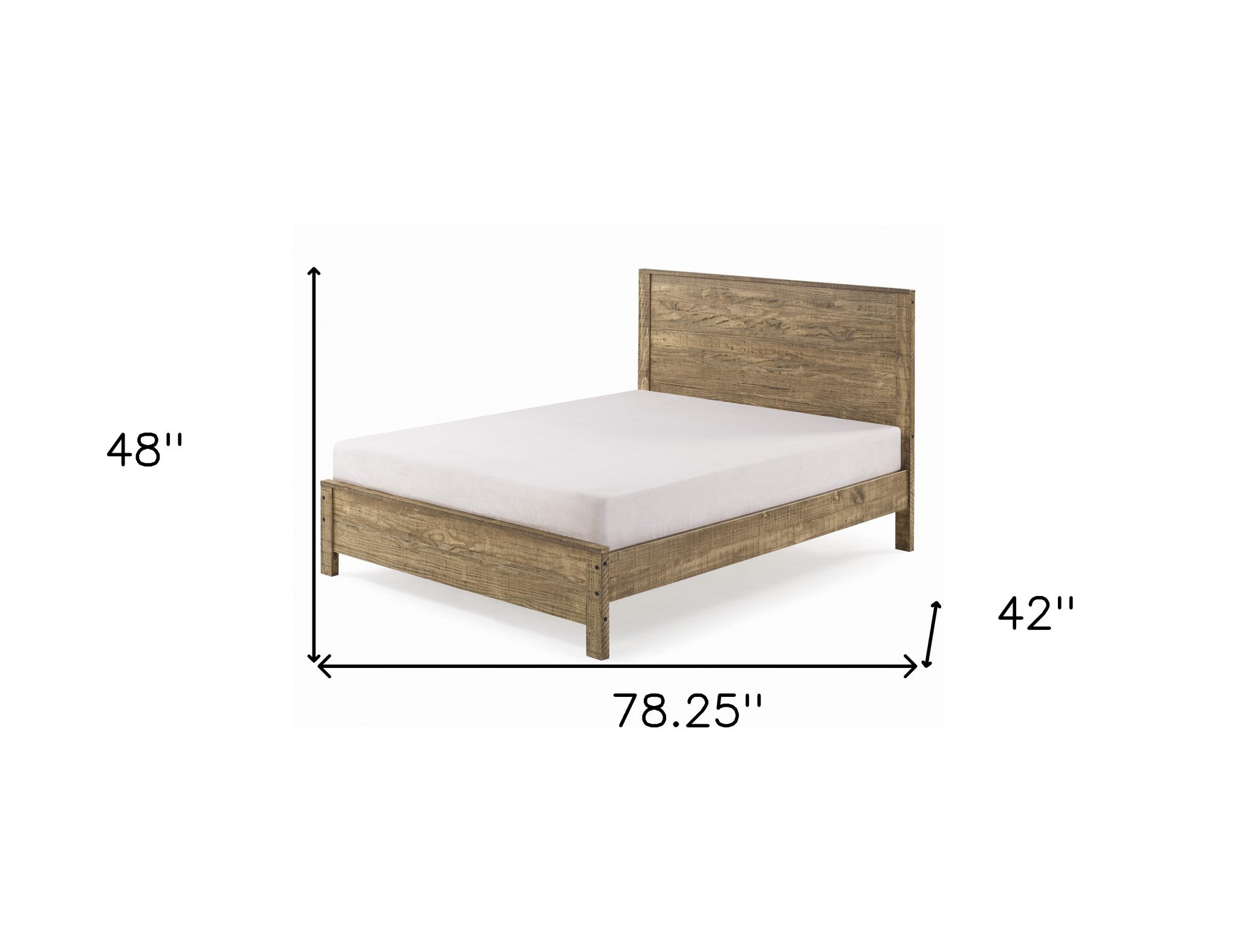 Walnut Brown Solid Wood Twin Bed Frame