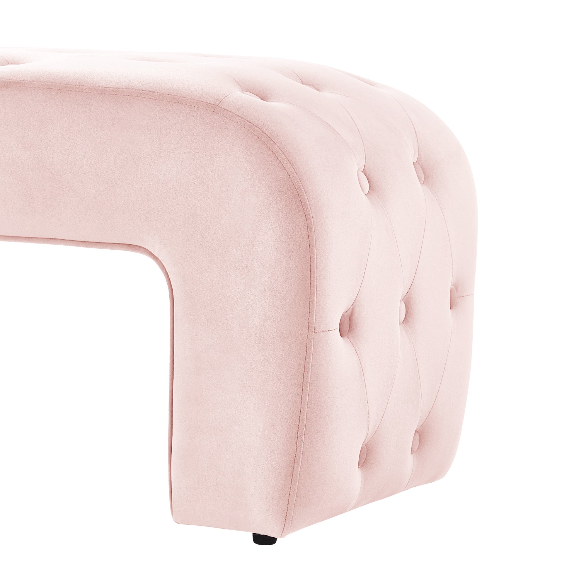 52" Blush Upholstered Velvet Bench