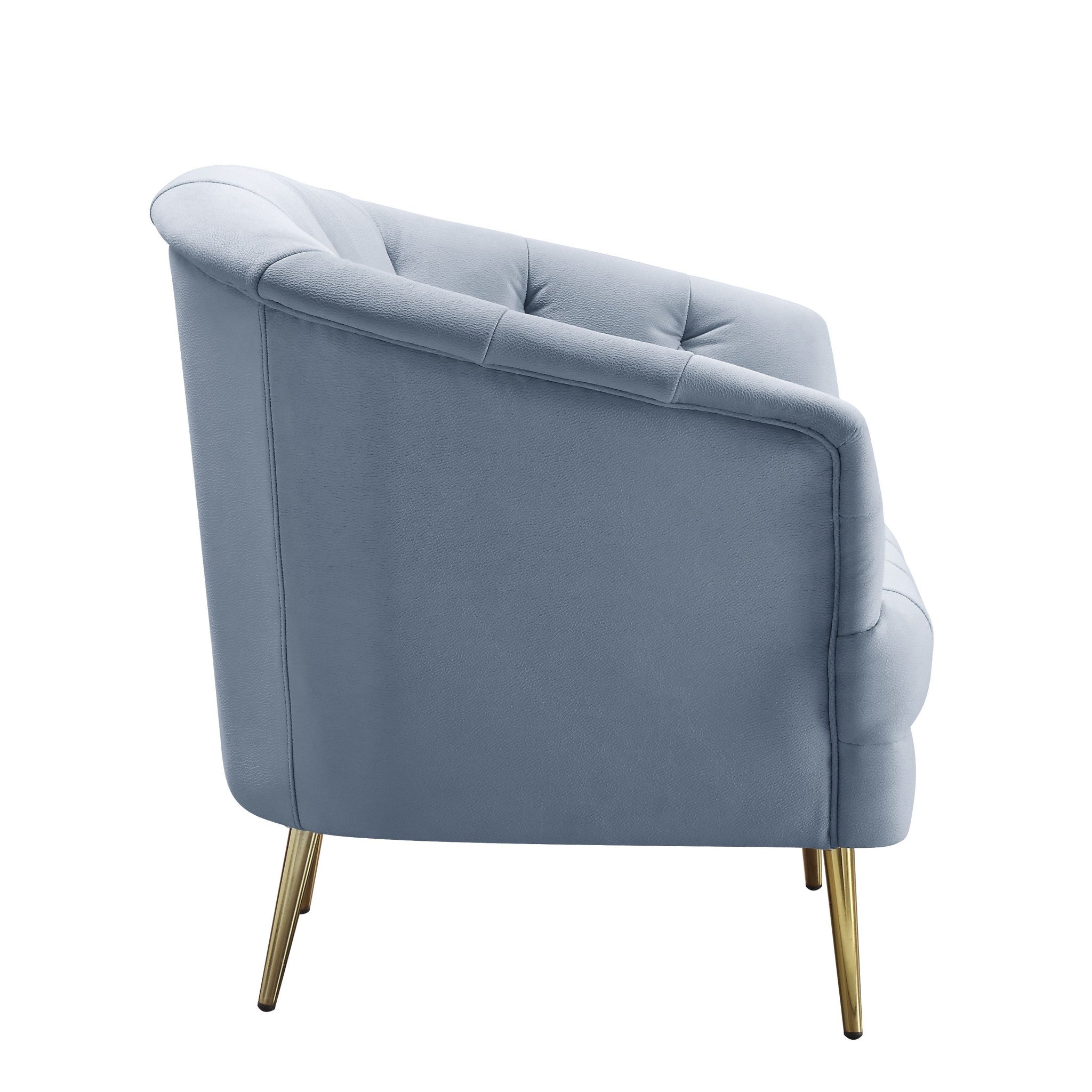 84" Light Gray Velvet And Gold Sofa