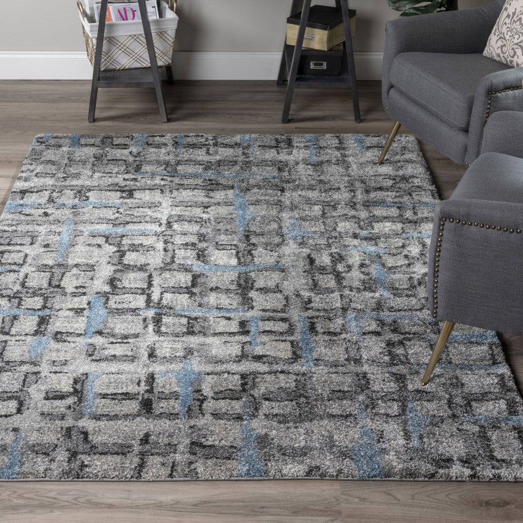 10' X 13' Grey Geometric Area Rug