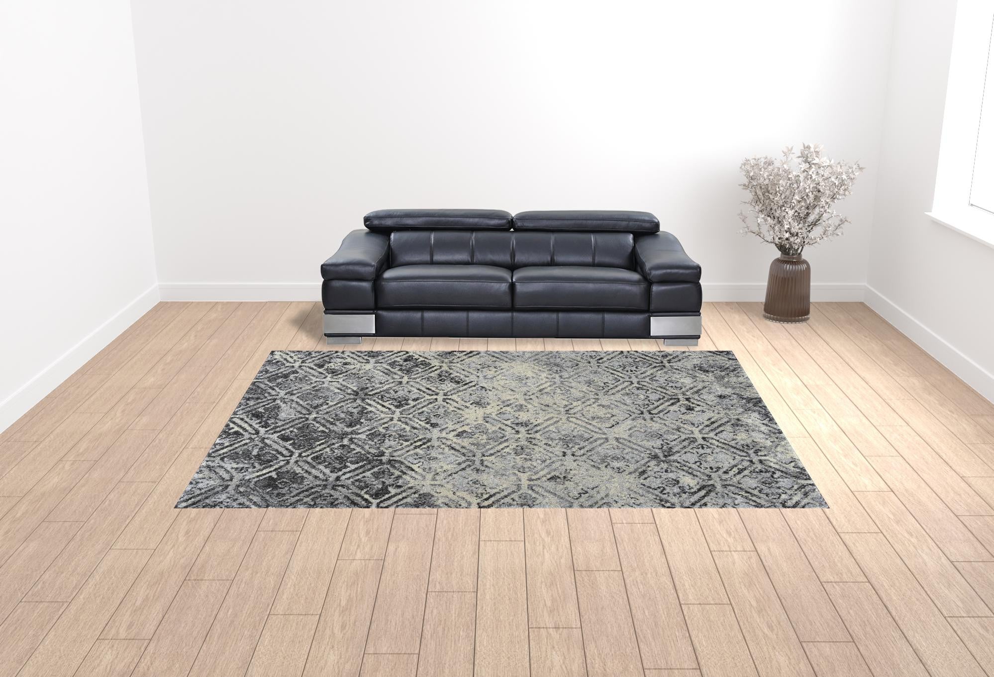 10' X 13' Grey Diamond Area Rug