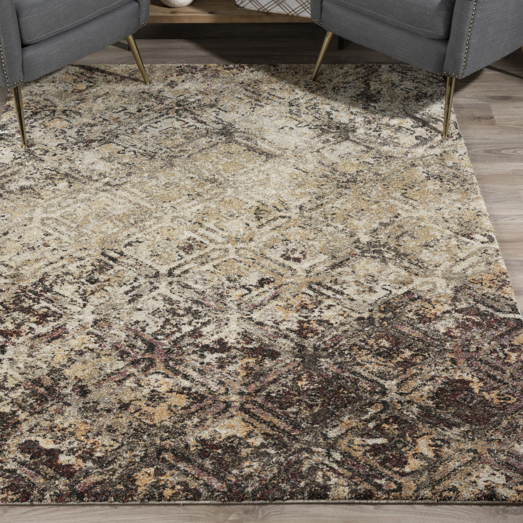 10' X 13' Brown Diamond Area Rug