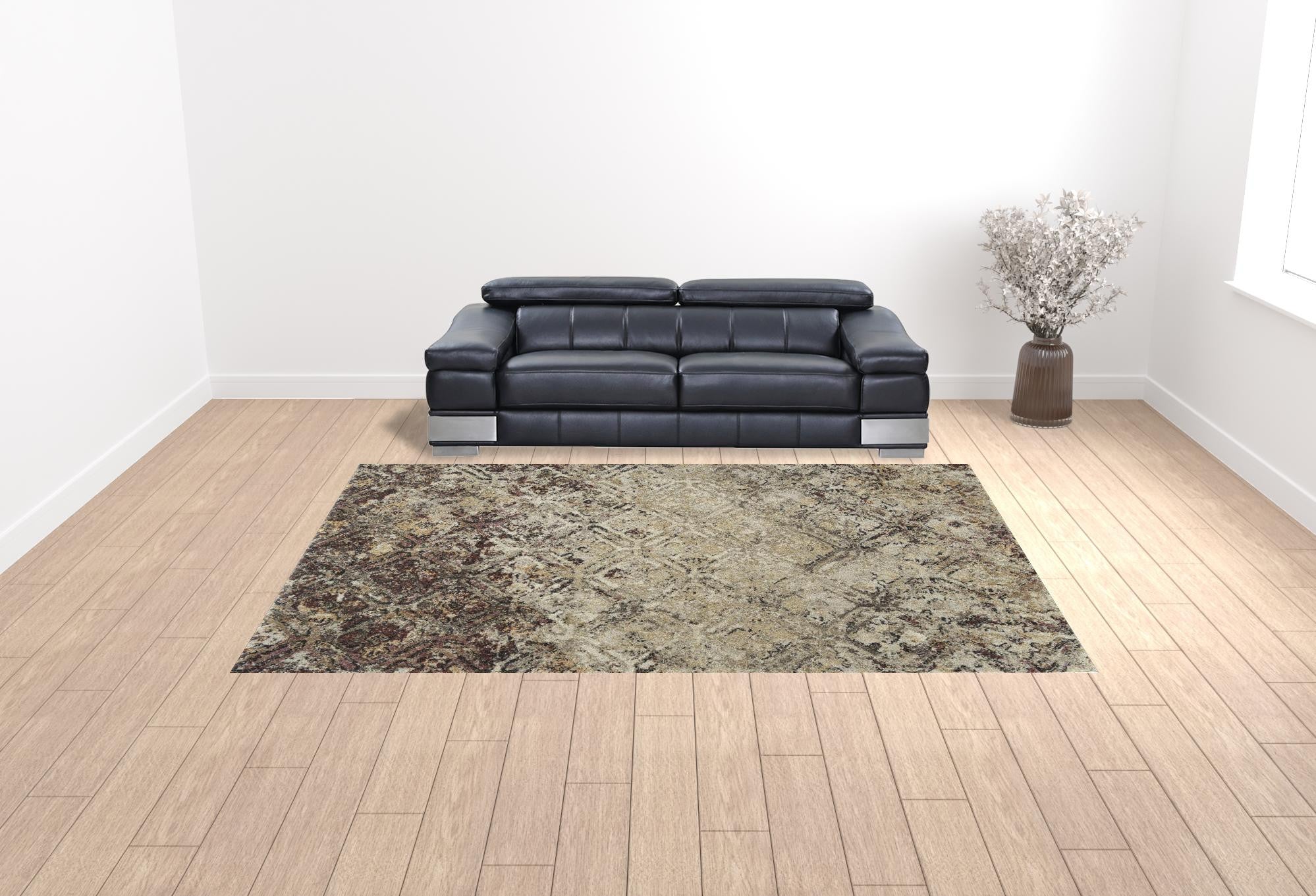 10' X 13' Brown Diamond Area Rug