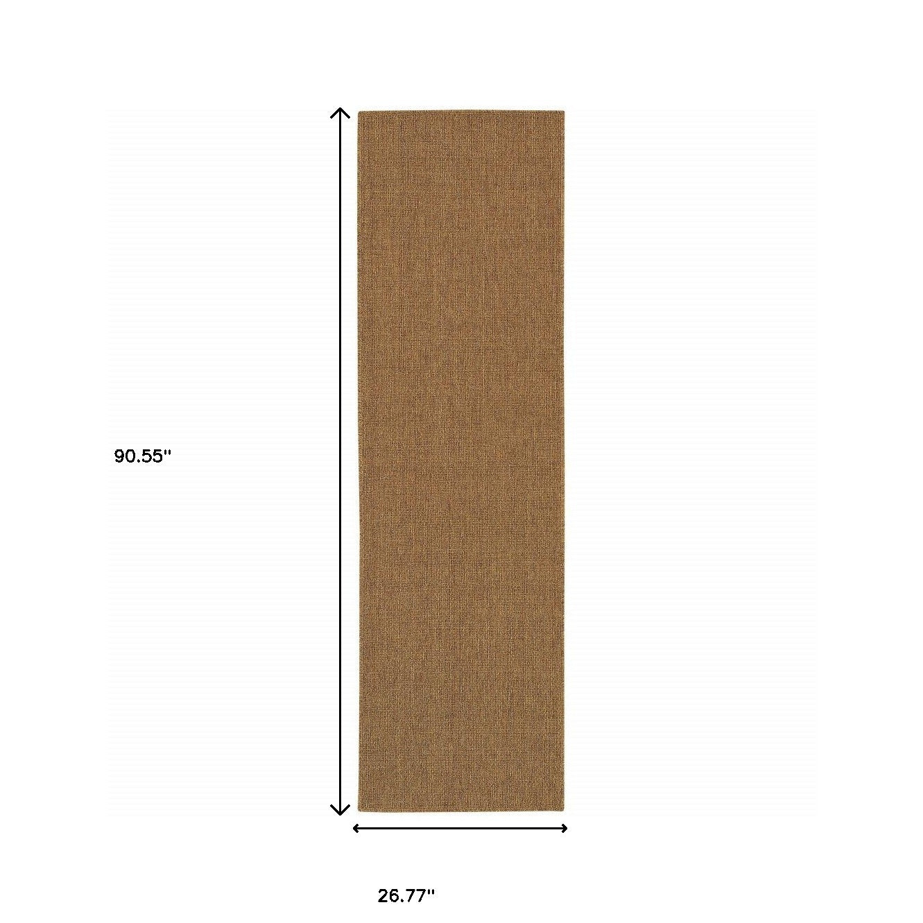 2' X 8' Tan Stain Resistant Indoor Outdoor Area Rug