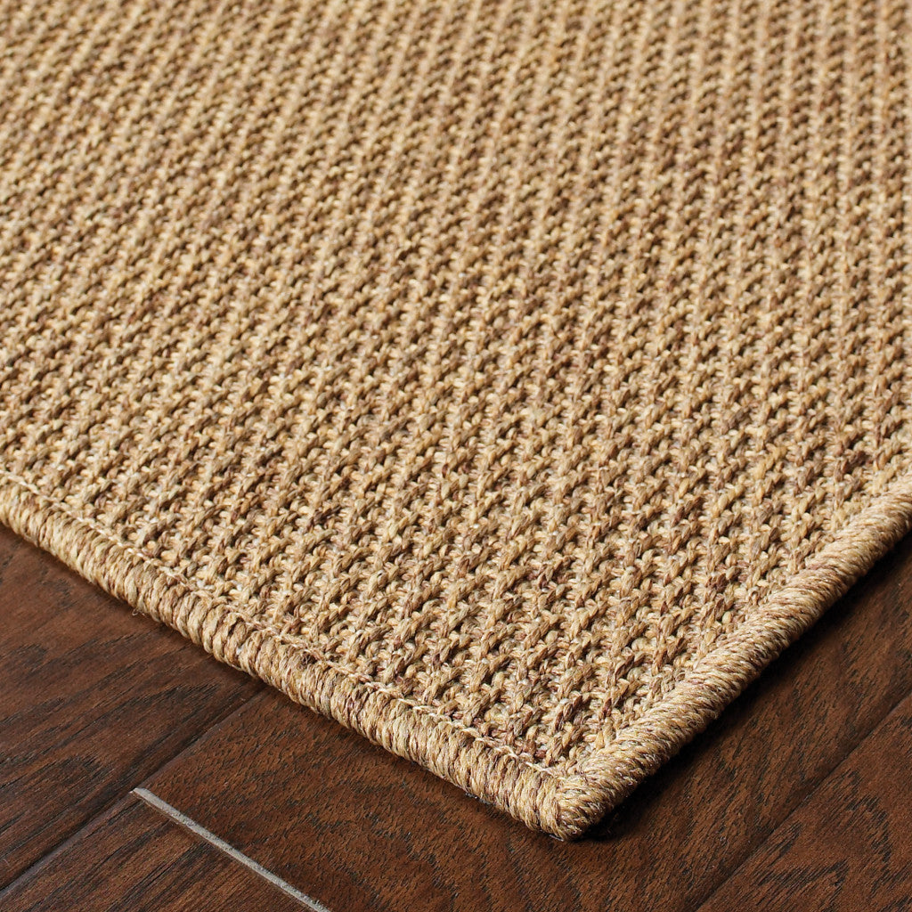 7' x 10' Tan Stain Resistant Indoor Outdoor Area Rug