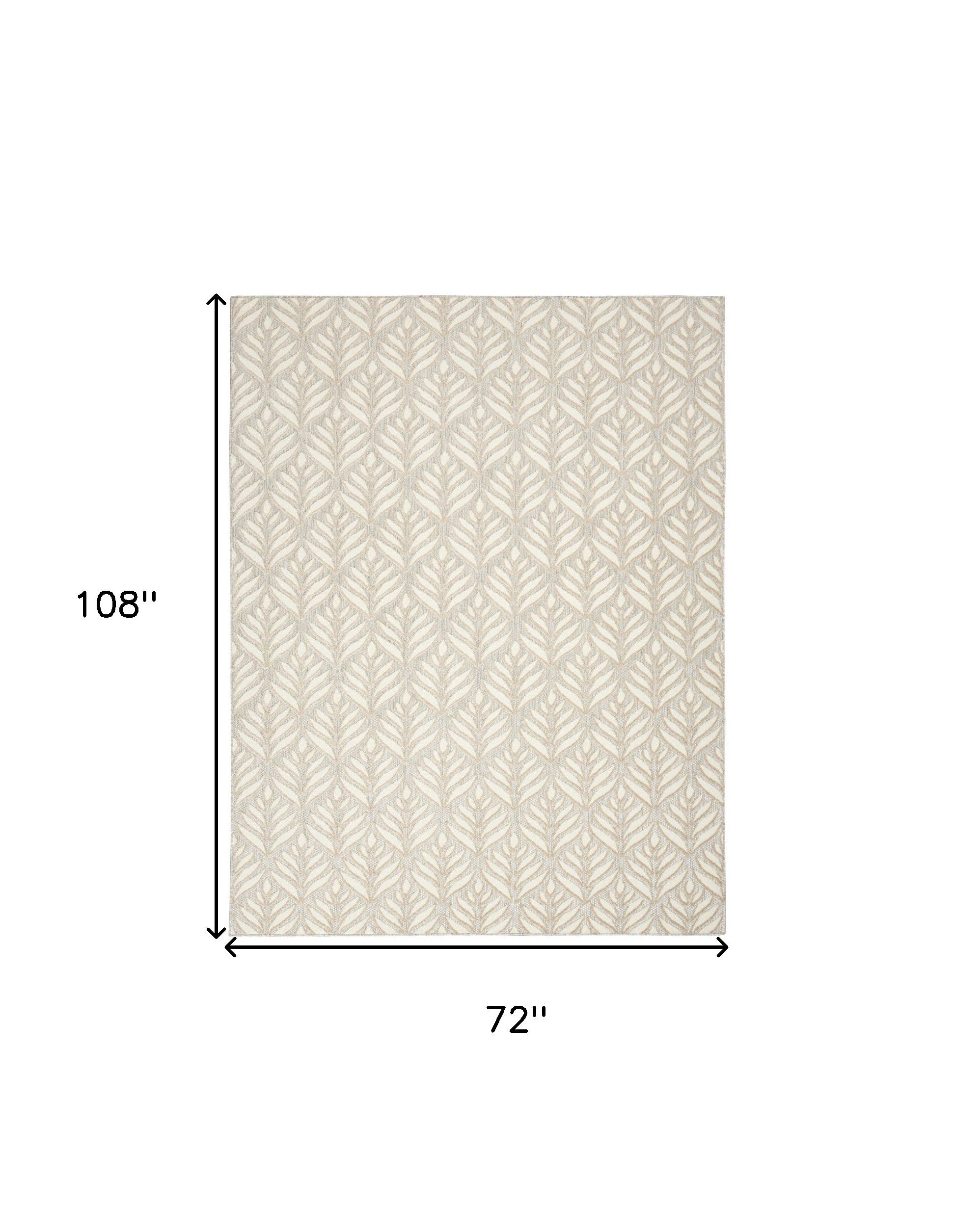 6' X 9' Ivory And Grey Floral Stain Resistant Non Skid Area Rug