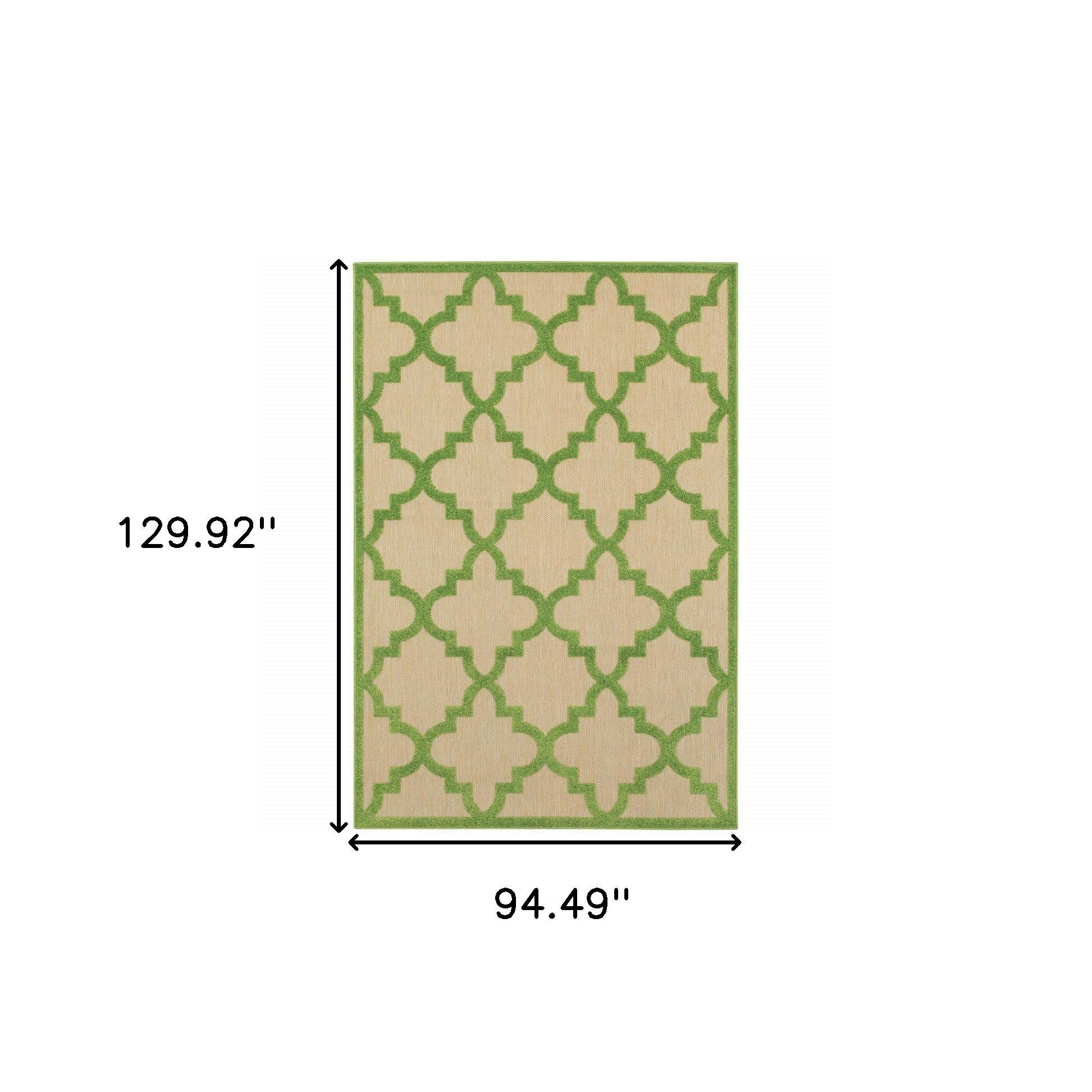 8' x 11' Green Geometric Stain Resistant Indoor Outdoor Area Rug