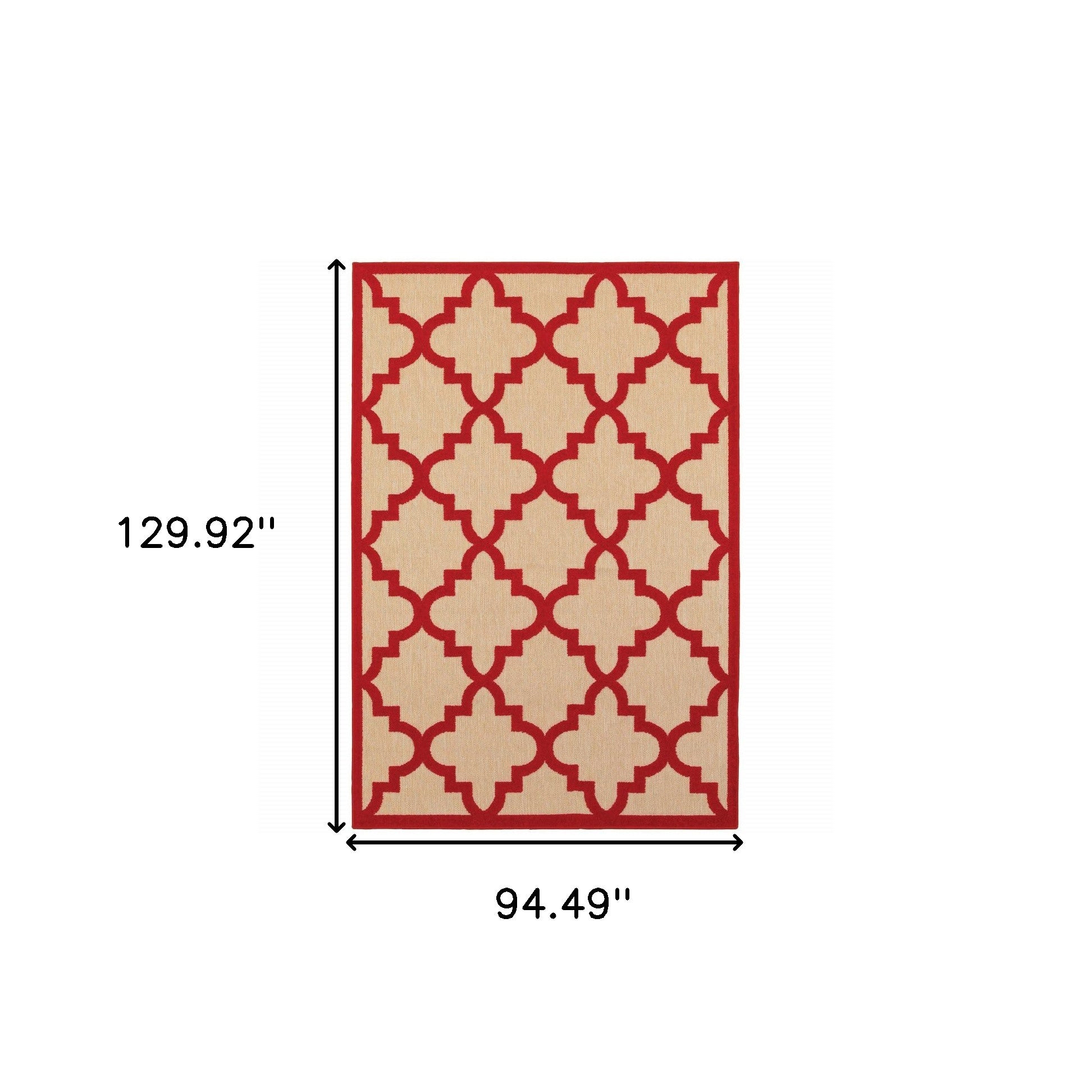 8' x 11' Red Geometric Stain Resistant Indoor Outdoor Area Rug