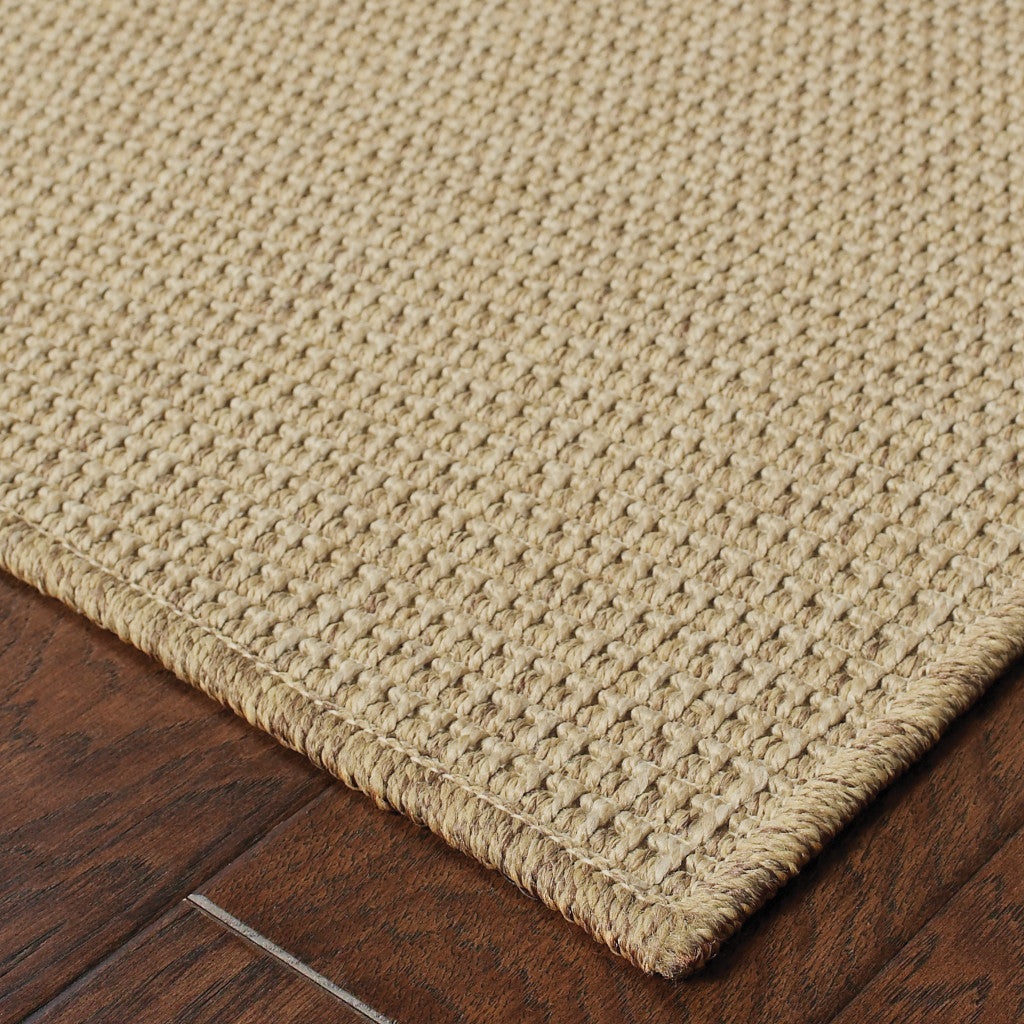 7' x 10' Beige Stain Resistant Indoor Outdoor Area Rug