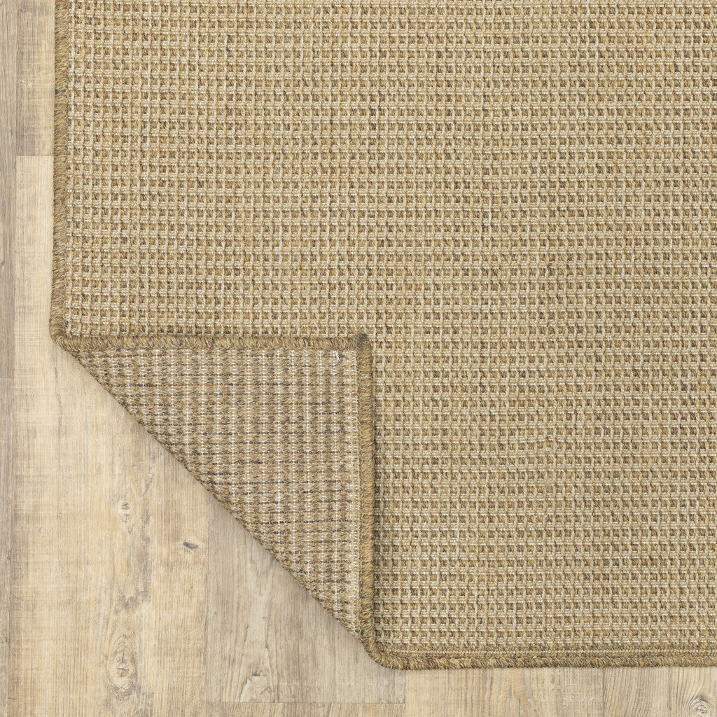 7' x 10' Beige Stain Resistant Indoor Outdoor Area Rug