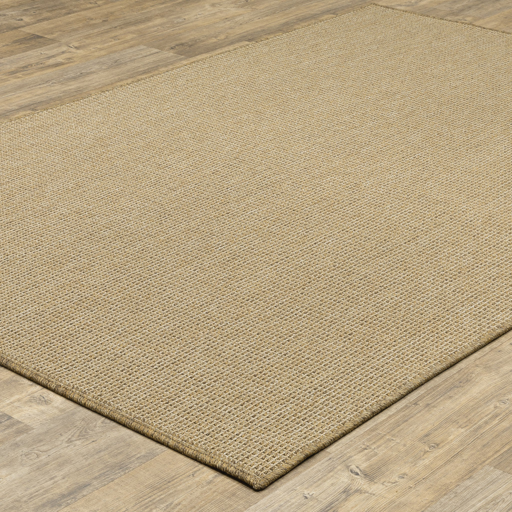 8' x 11' Beige Stain Resistant Indoor Outdoor Area Rug