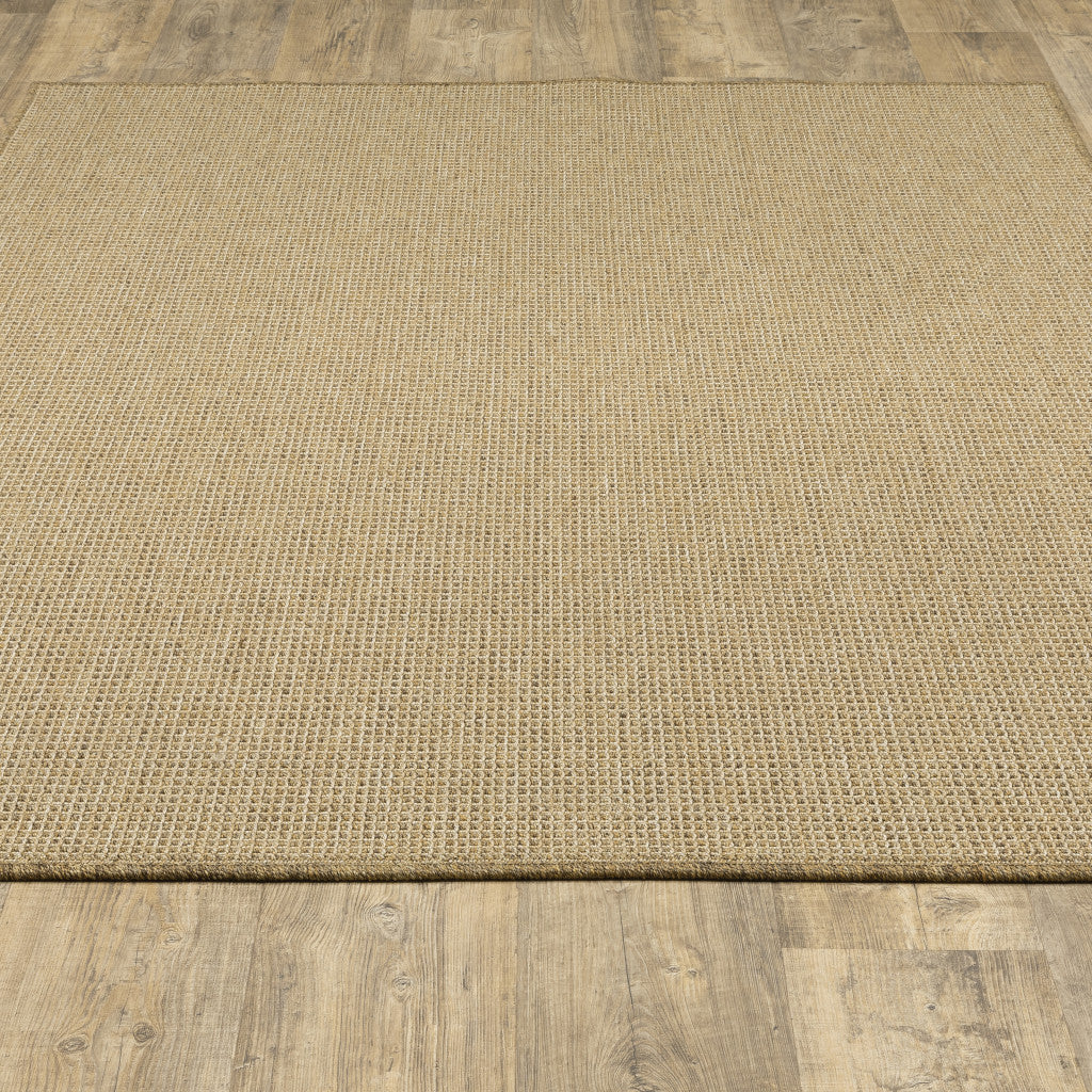 8' x 11' Beige Stain Resistant Indoor Outdoor Area Rug