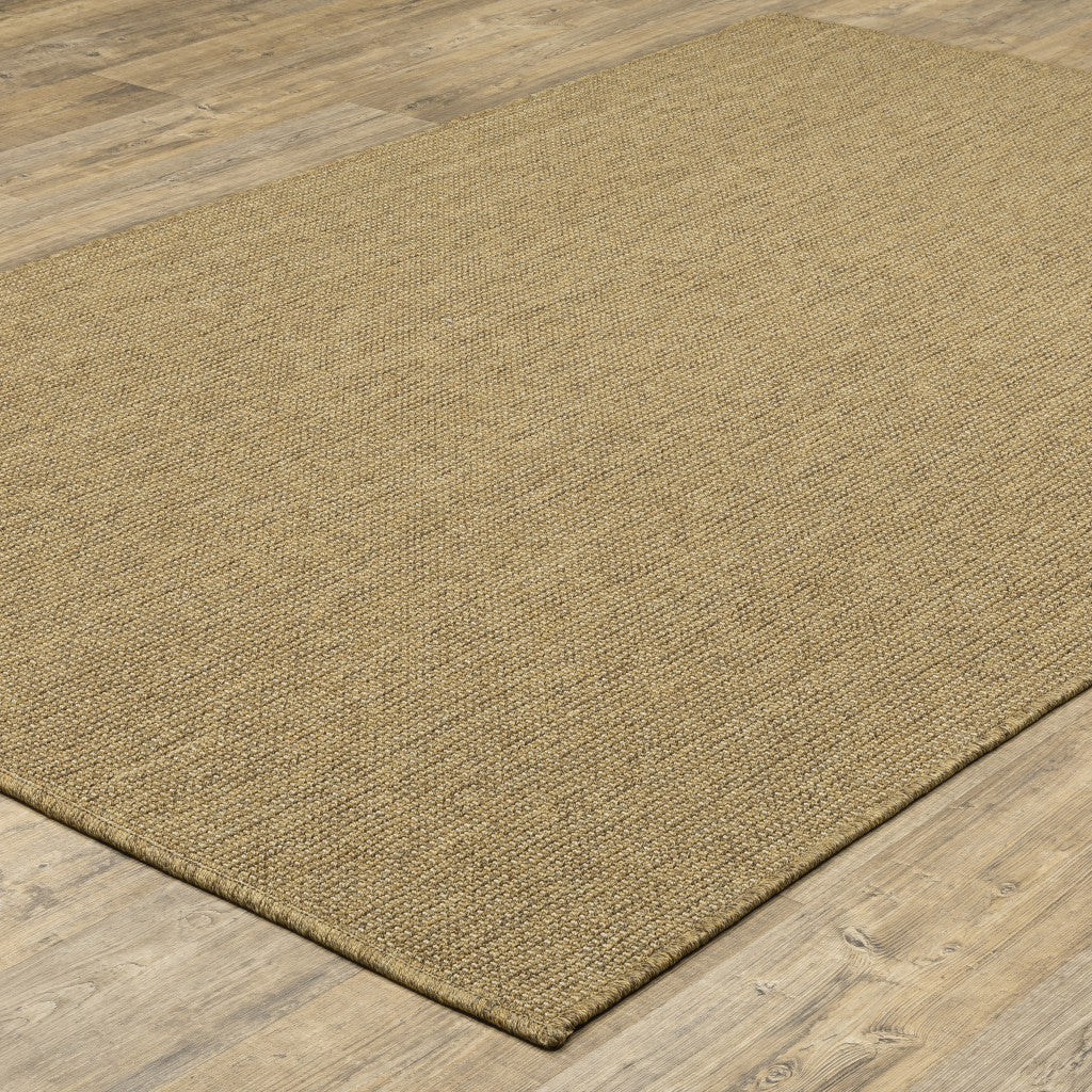 7' x 10' Tan Stain Resistant Indoor Outdoor Area Rug