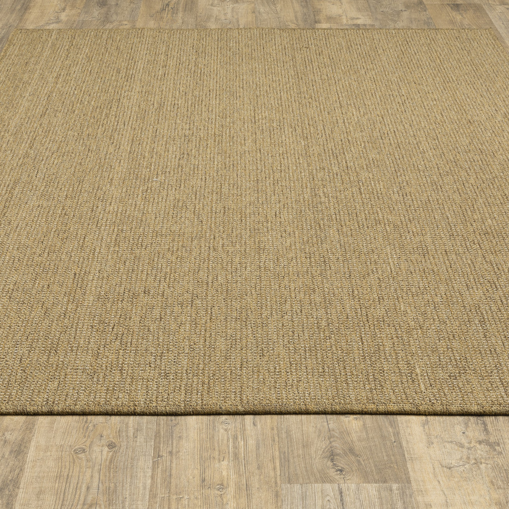 7' x 10' Tan Stain Resistant Indoor Outdoor Area Rug