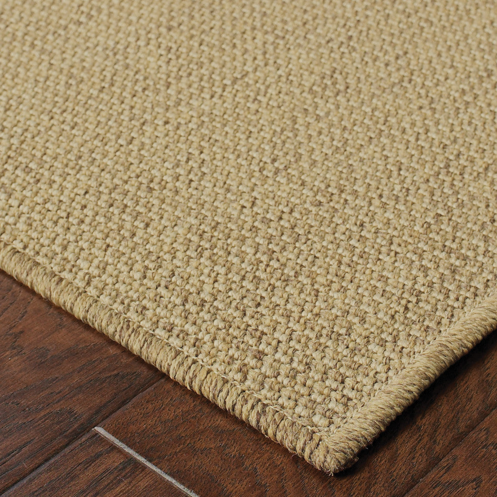 8' x 11' Tan Stain Resistant Indoor Outdoor Area Rug