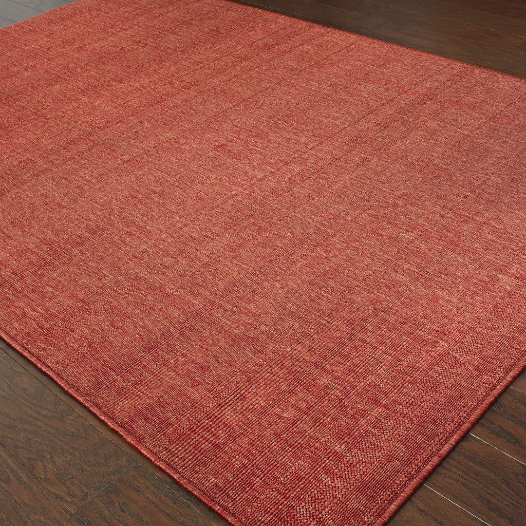 4' x 6' Red Stain Resistant Indoor Outdoor Area Rug