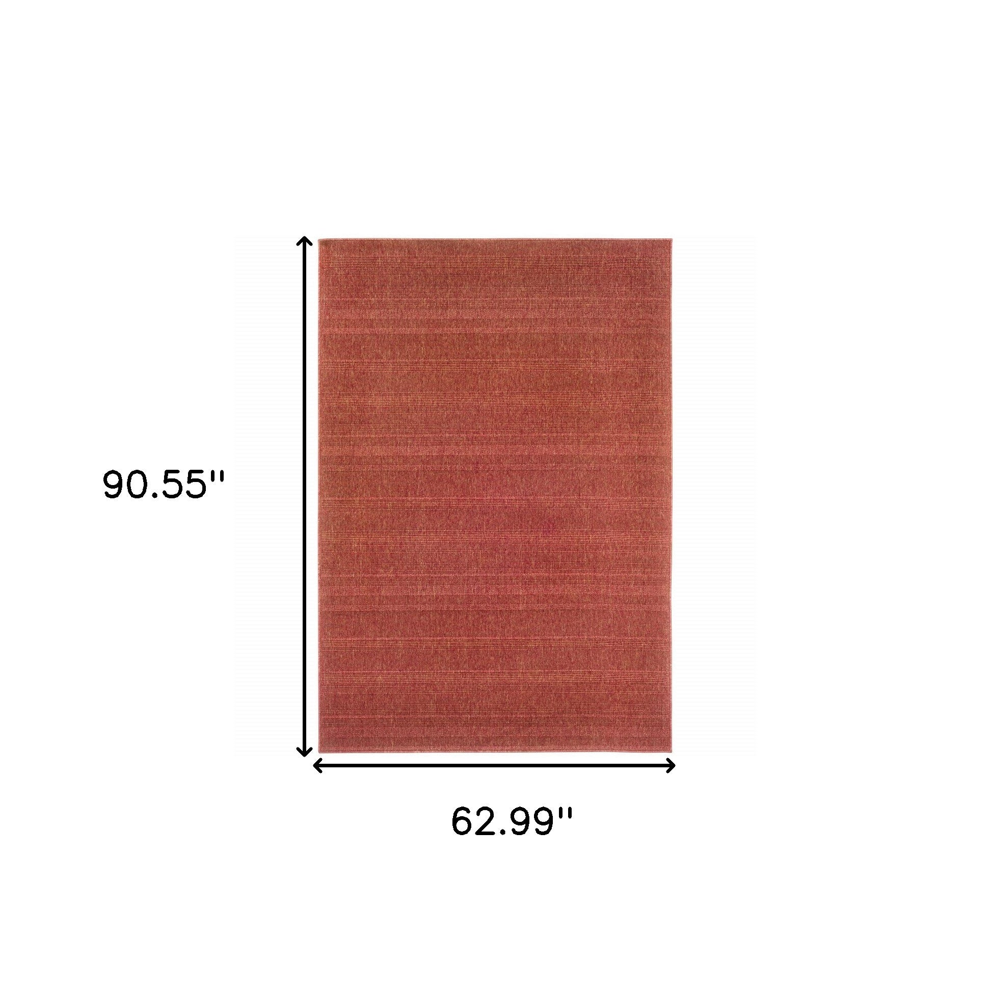 5' x 8' Red Stain Resistant Indoor Outdoor Area Rug