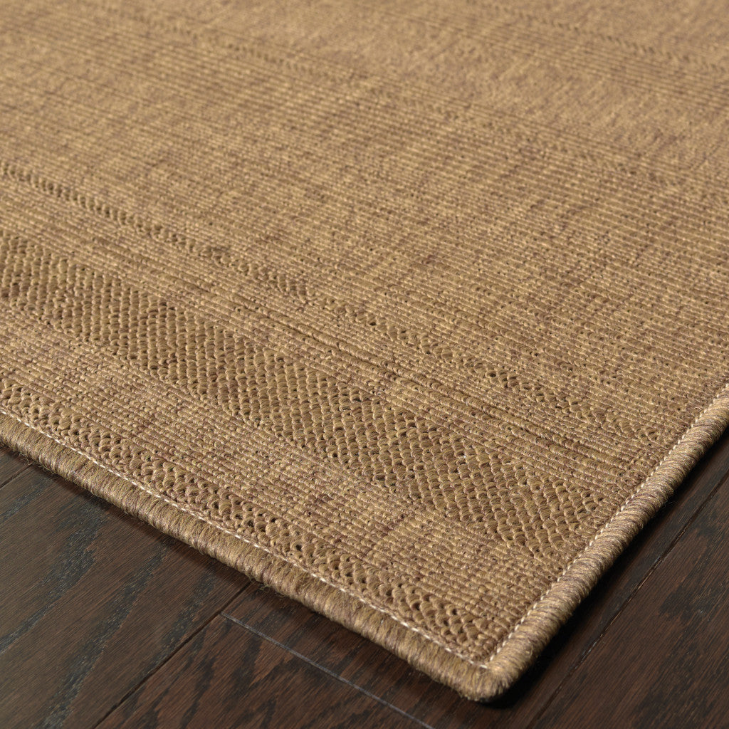 7' x 10' Tan Stain Resistant Indoor Outdoor Area Rug