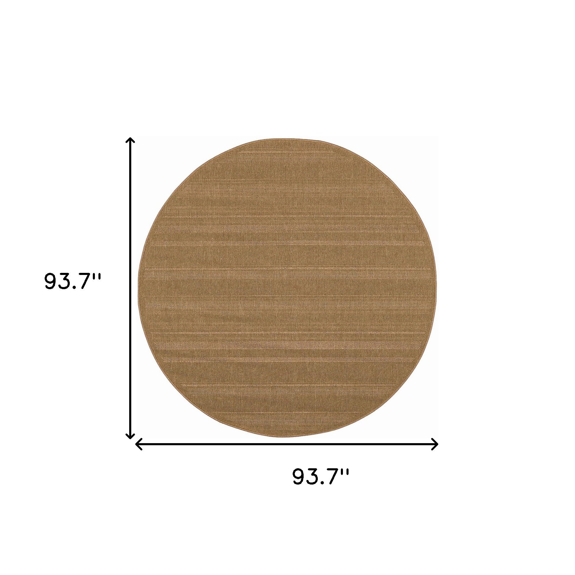 8' x 8' Tan Round Stain Resistant Indoor Outdoor Area Rug