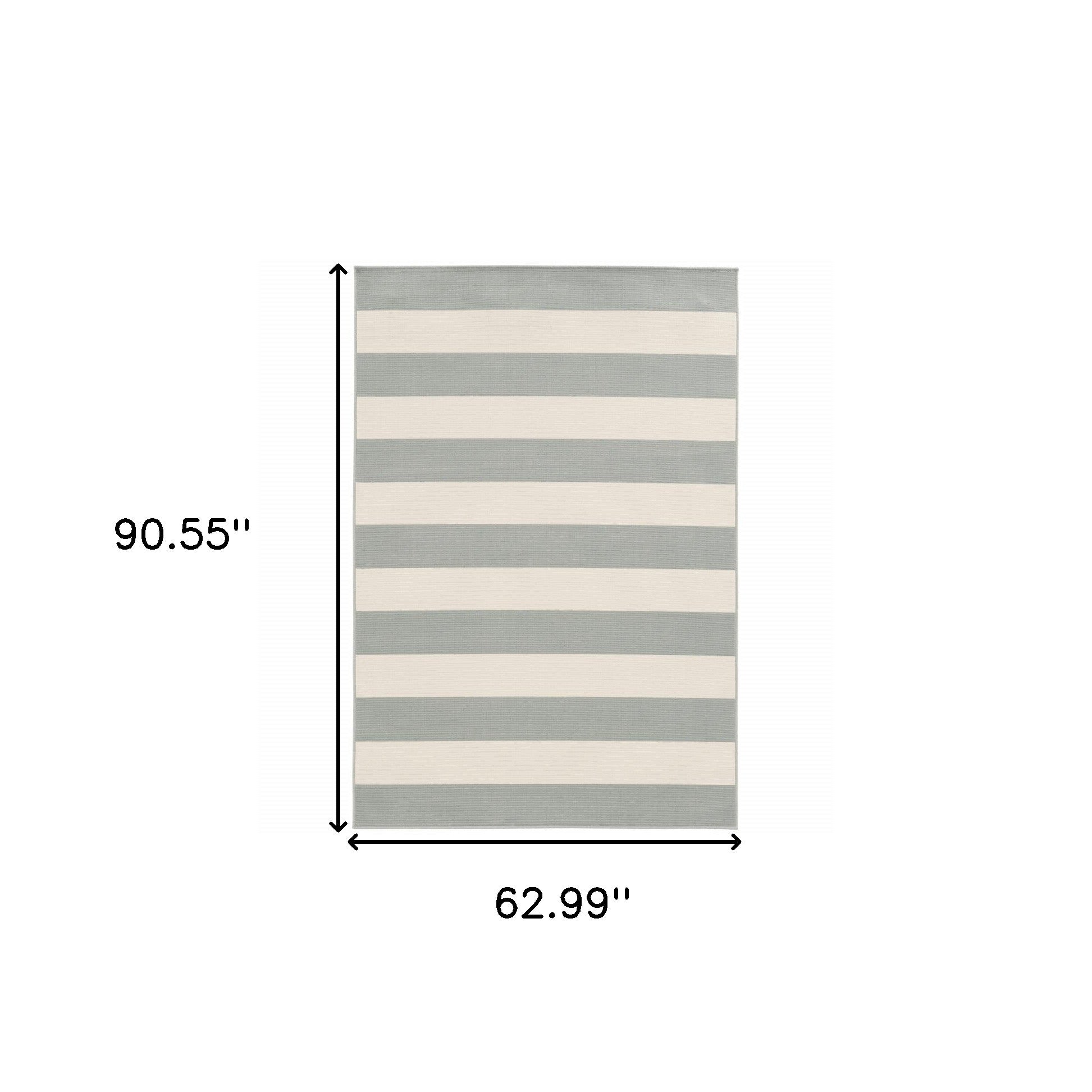 5' x 8' Gray and Ivory Geometric Stain Resistant Indoor Outdoor Area Rug