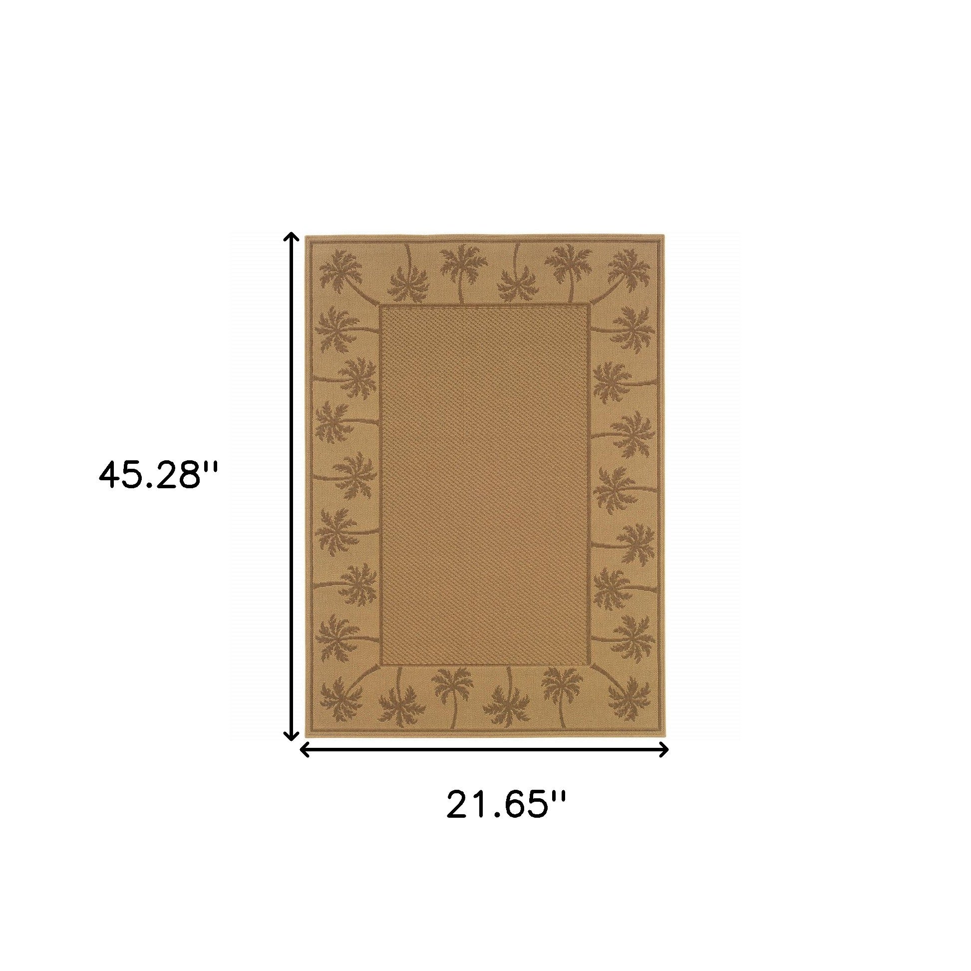 2' X 4' Beige Stain Resistant Indoor Outdoor Area Rug