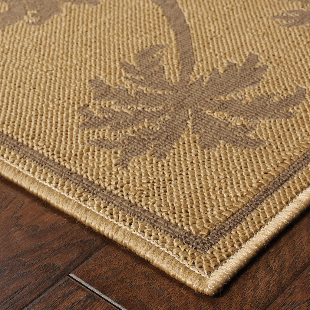 2' X 8' Beige Stain Resistant Indoor Outdoor Area Rug