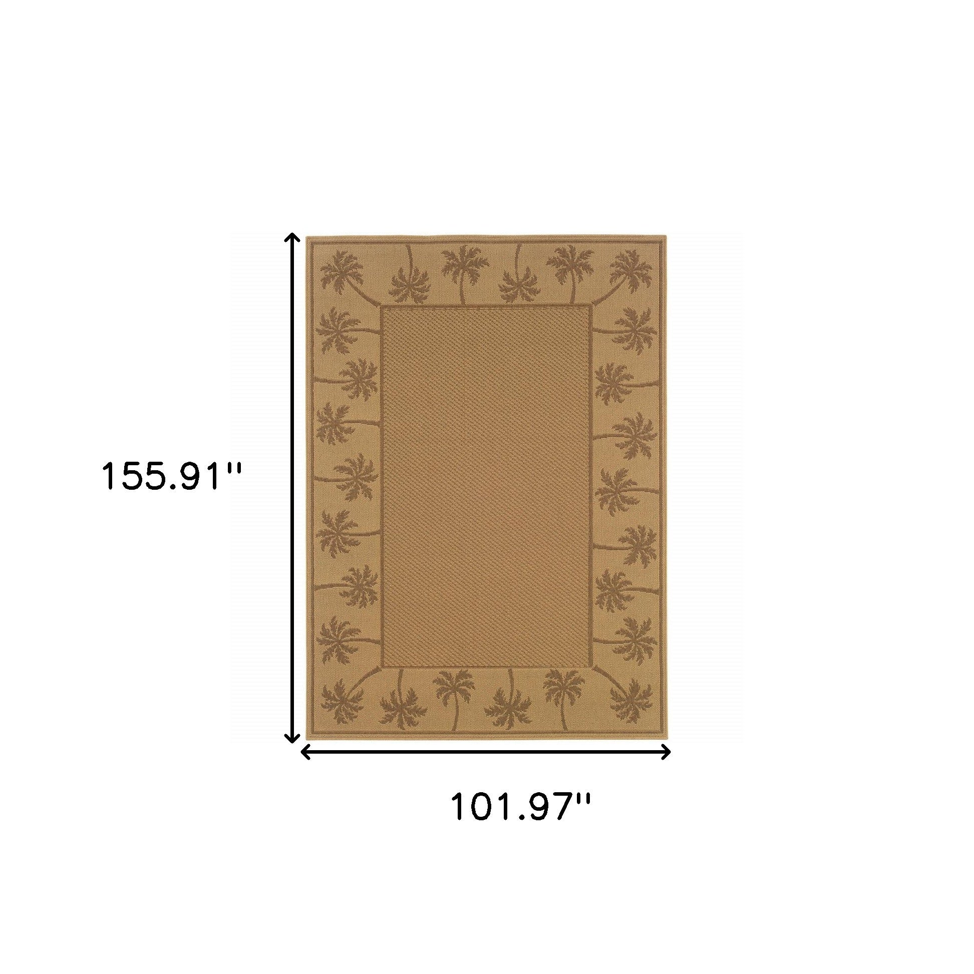 9' X 13' Beige Stain Resistant Indoor Outdoor Area Rug