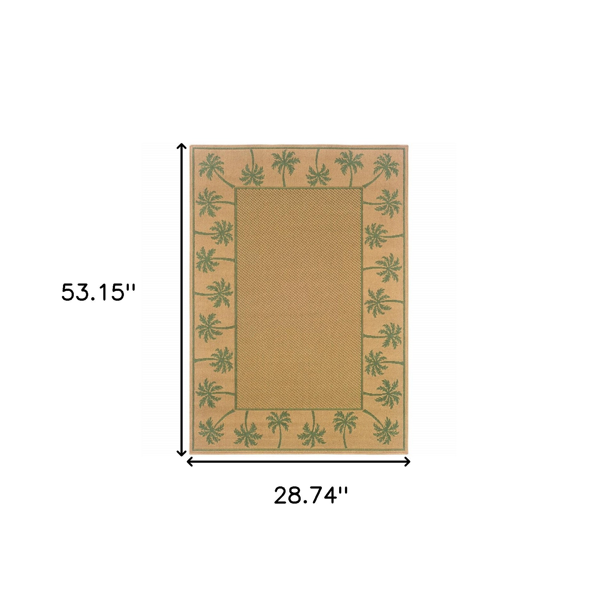 2' X 4' Beige Stain Resistant Indoor Outdoor Area Rug