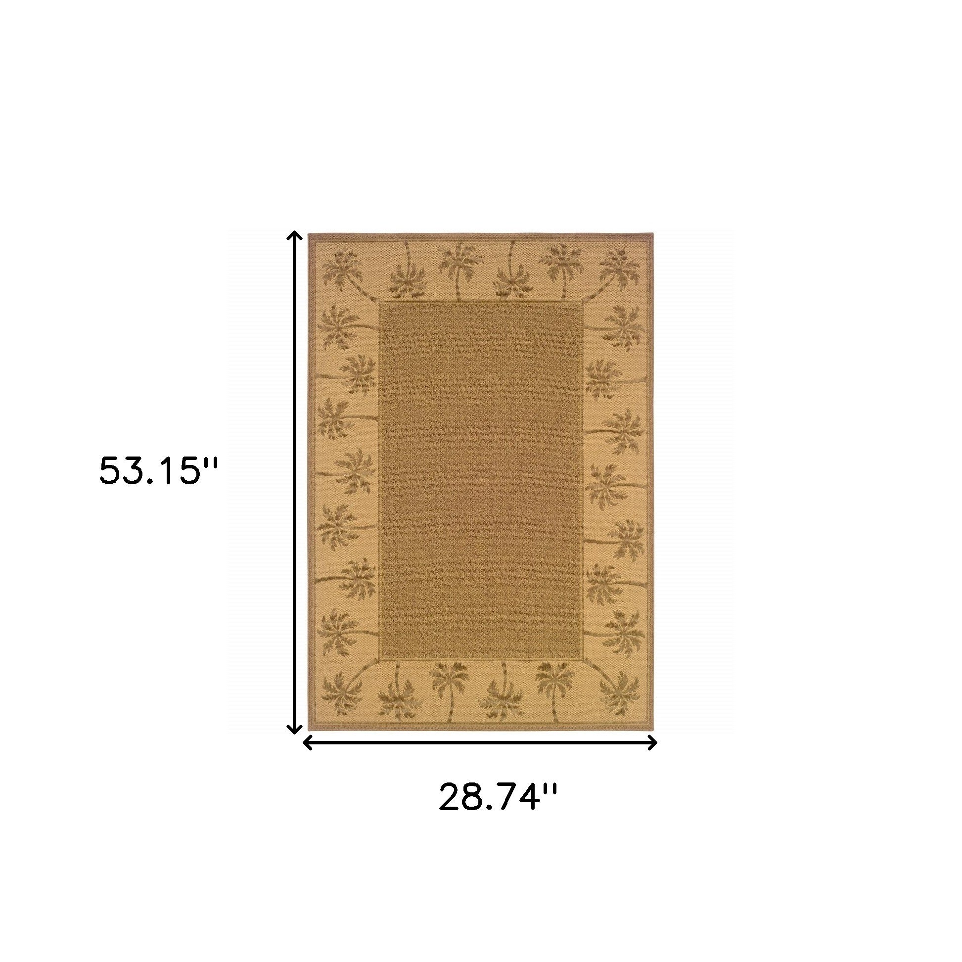 2' X 4' Tan Stain Resistant Indoor Outdoor Area Rug