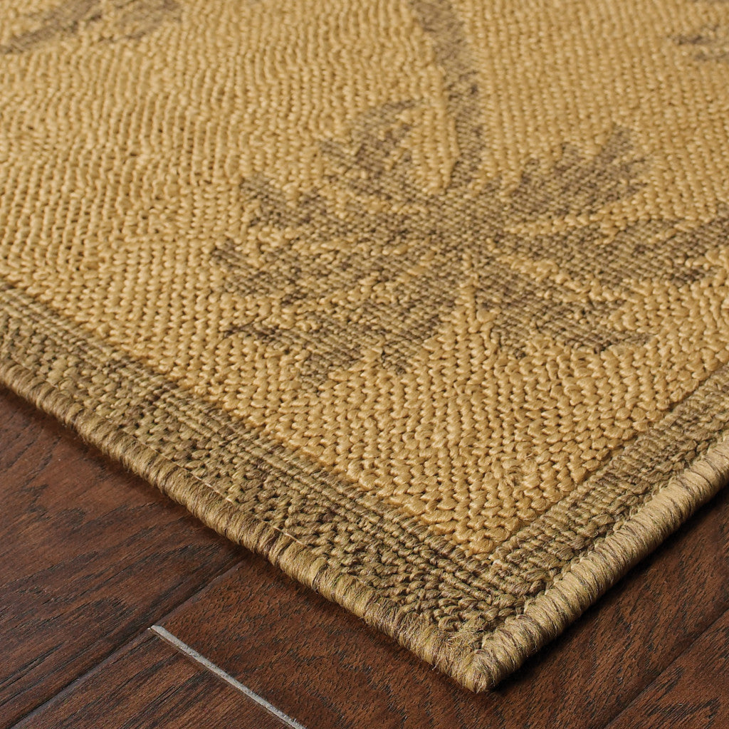 7' x 10' Tan Stain Resistant Indoor Outdoor Area Rug