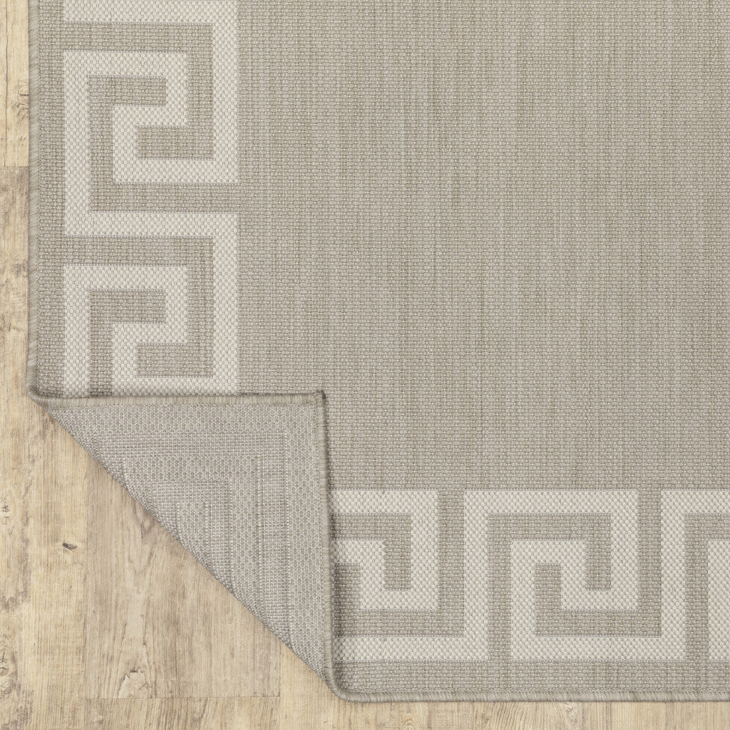 8' x 10' Gray and Ivory Stain Resistant Indoor Outdoor Area Rug