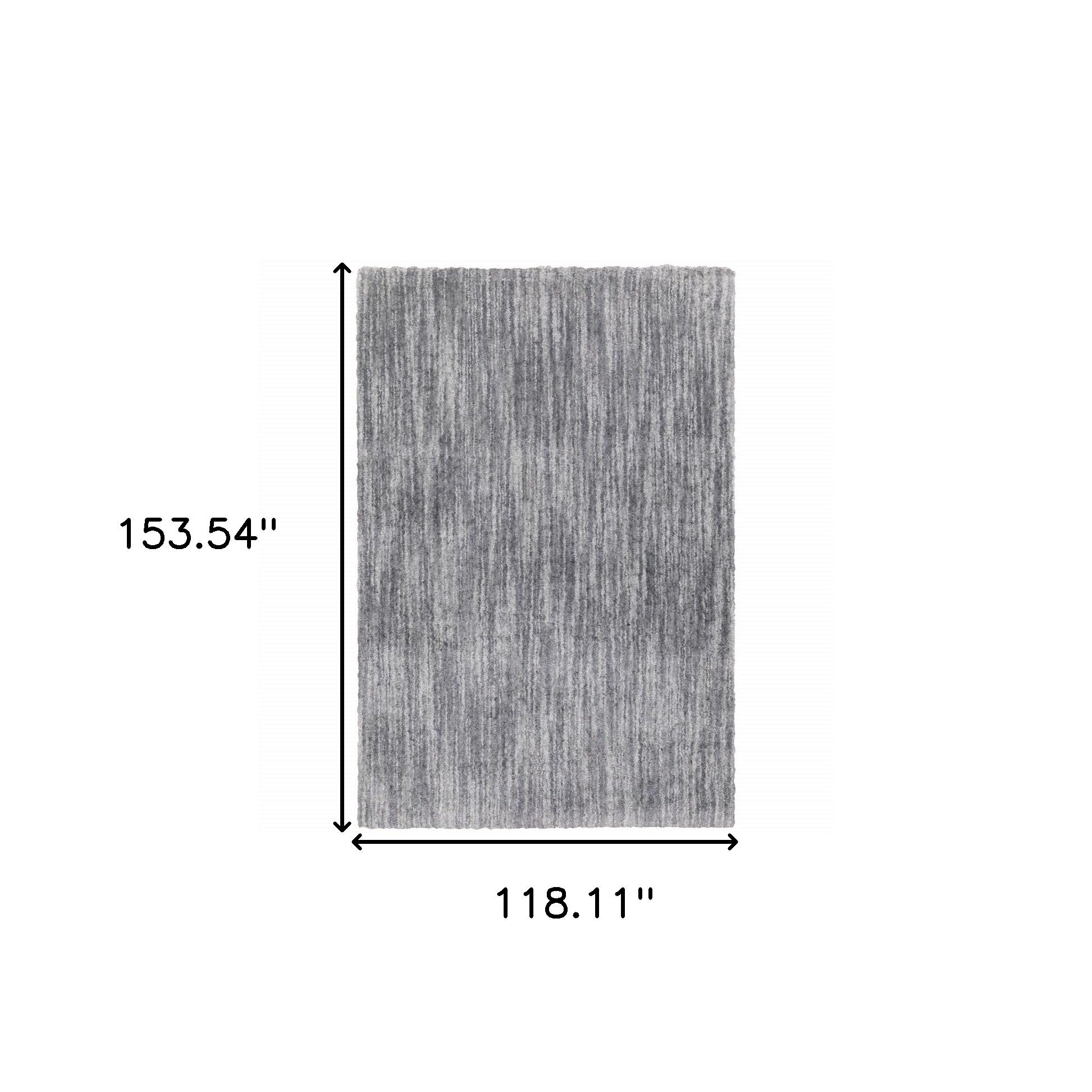 10' X 13' Grey Shag Power Loom Stain Resistant Area Rug