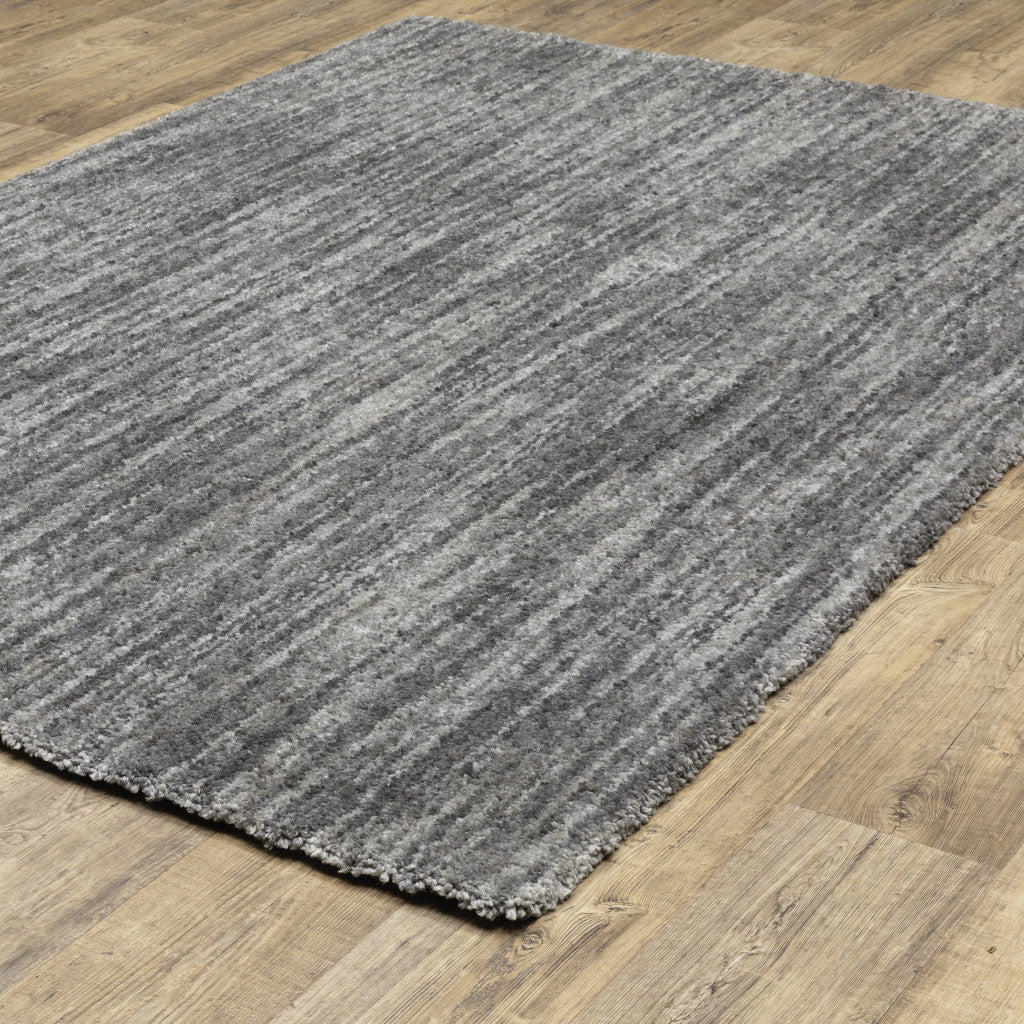 10' X 13' Grey Shag Power Loom Stain Resistant Area Rug