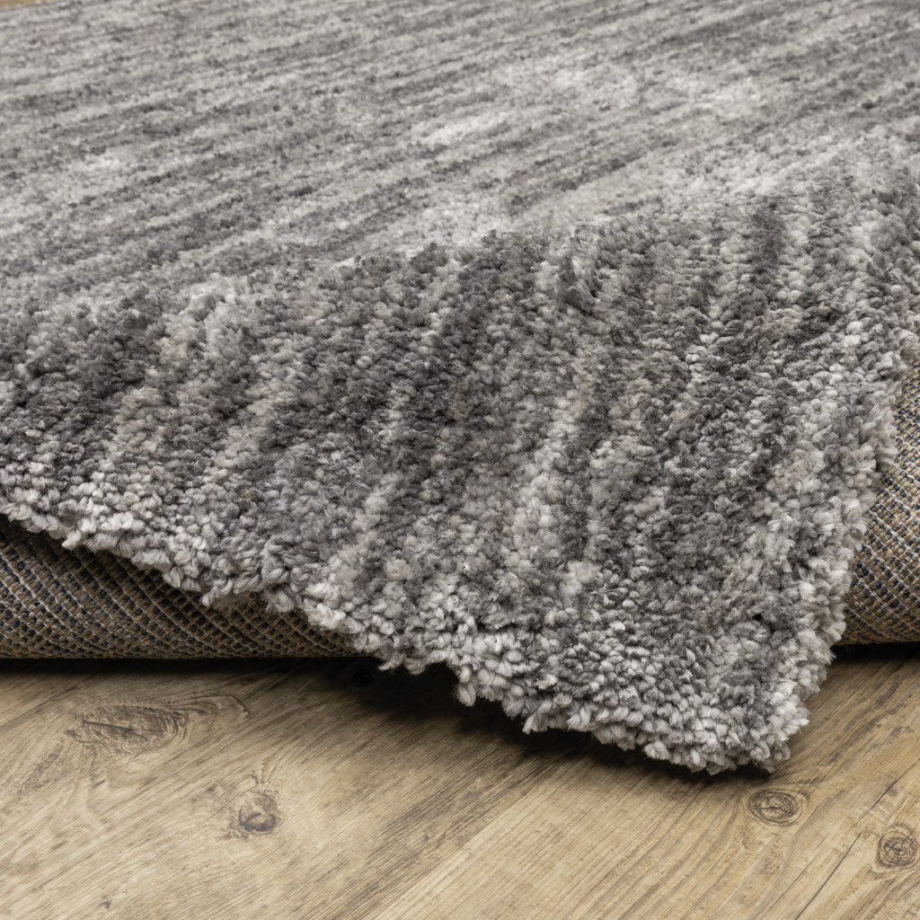 10' X 13' Grey Shag Power Loom Stain Resistant Area Rug