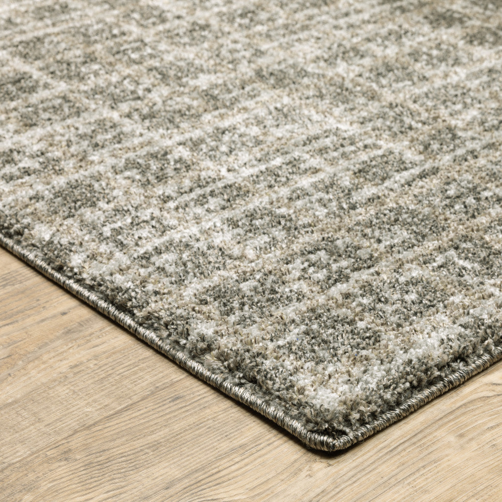 10' X 13' Grey Tan And Beige Geometric Power Loom Stain Resistant Area Rug