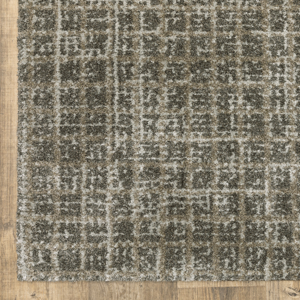 10' X 13' Grey Tan And Beige Geometric Power Loom Stain Resistant Area Rug