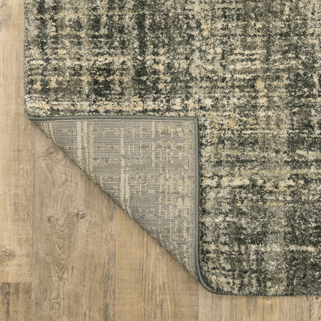 10' X 13' Charcoal Grey Beige And Tan Abstract Power Loom Stain Resistant Area Rug