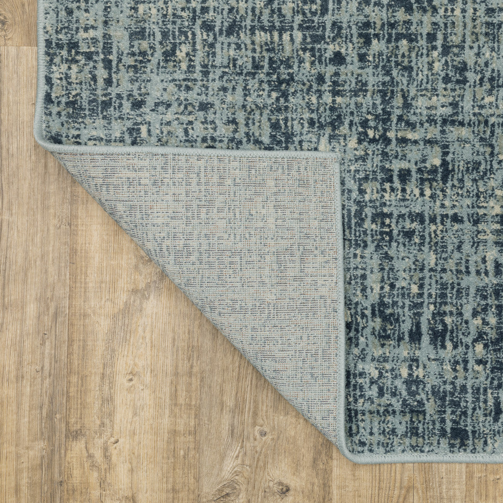 10' X 13' Dark Blue Light Blue Grey Ivory And Beige Abstract Power Loom Stain Resistant Area Rug