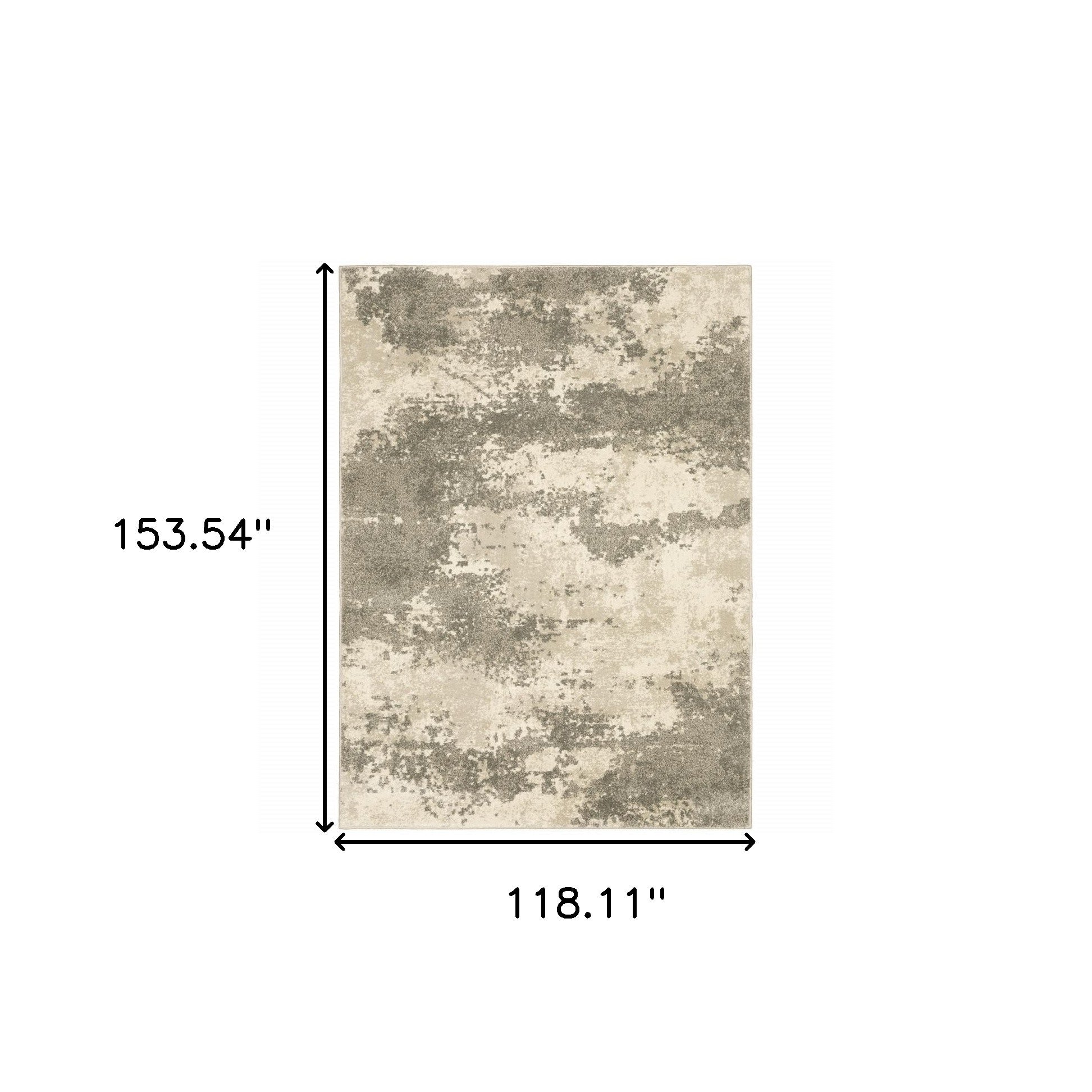 10' X 13' Beige And Grey Abstract Power Loom Stain Resistant Area Rug