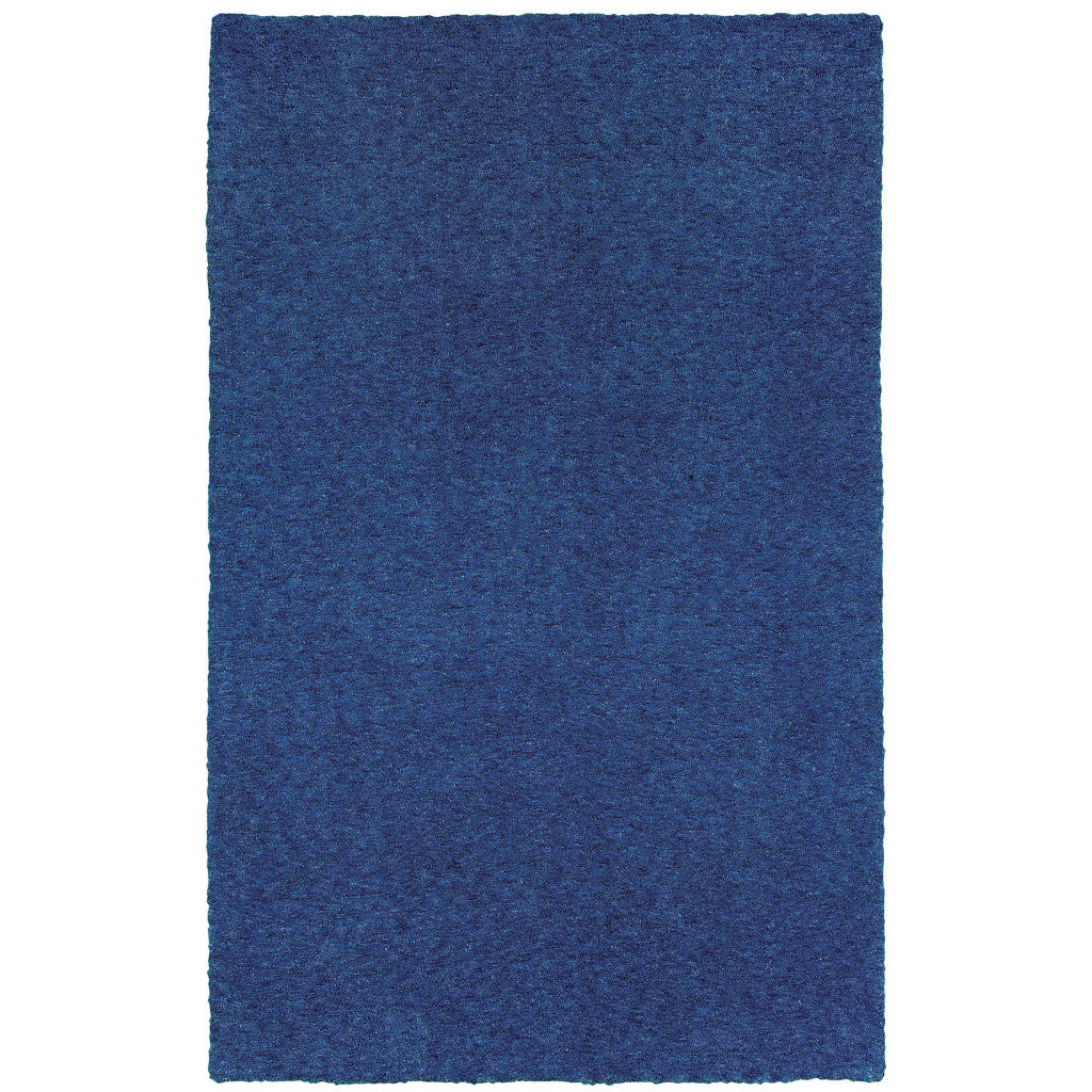 10' X 13' Deep Blue Shag Tufted Handmade Stain Resistant Area Rug