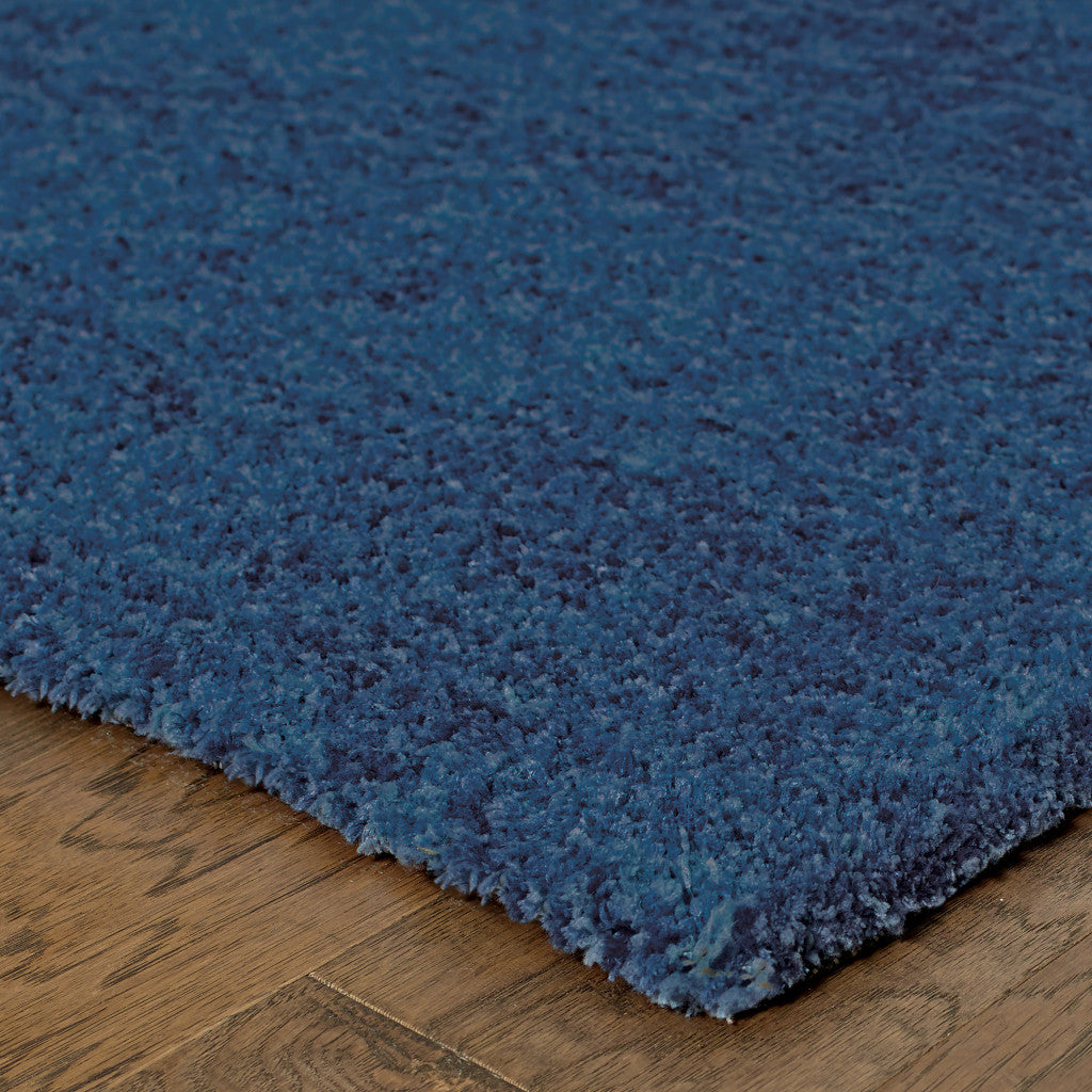 10' X 13' Deep Blue Shag Tufted Handmade Stain Resistant Area Rug