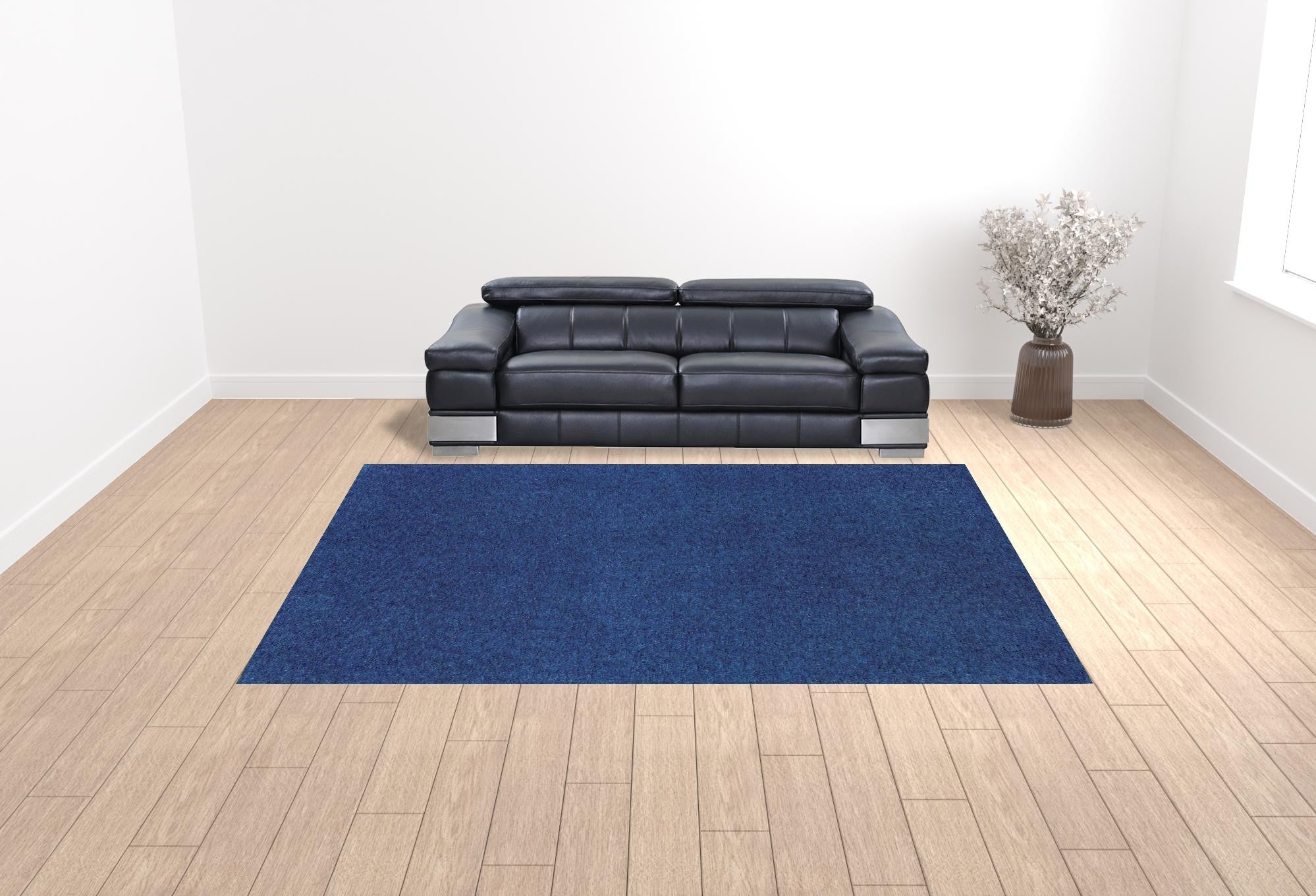 10' X 13' Deep Blue Shag Tufted Handmade Stain Resistant Area Rug