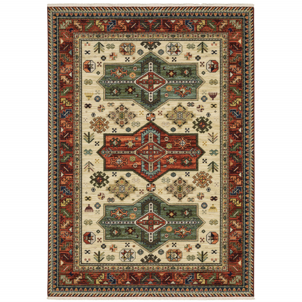 10' x 13' Oriental Area Rug with Fringe